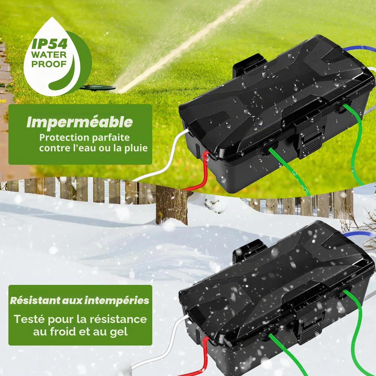 Boîte Étanche Électrique Extérieur IP54 25x12x7 CM avec Bouclier Amovible
