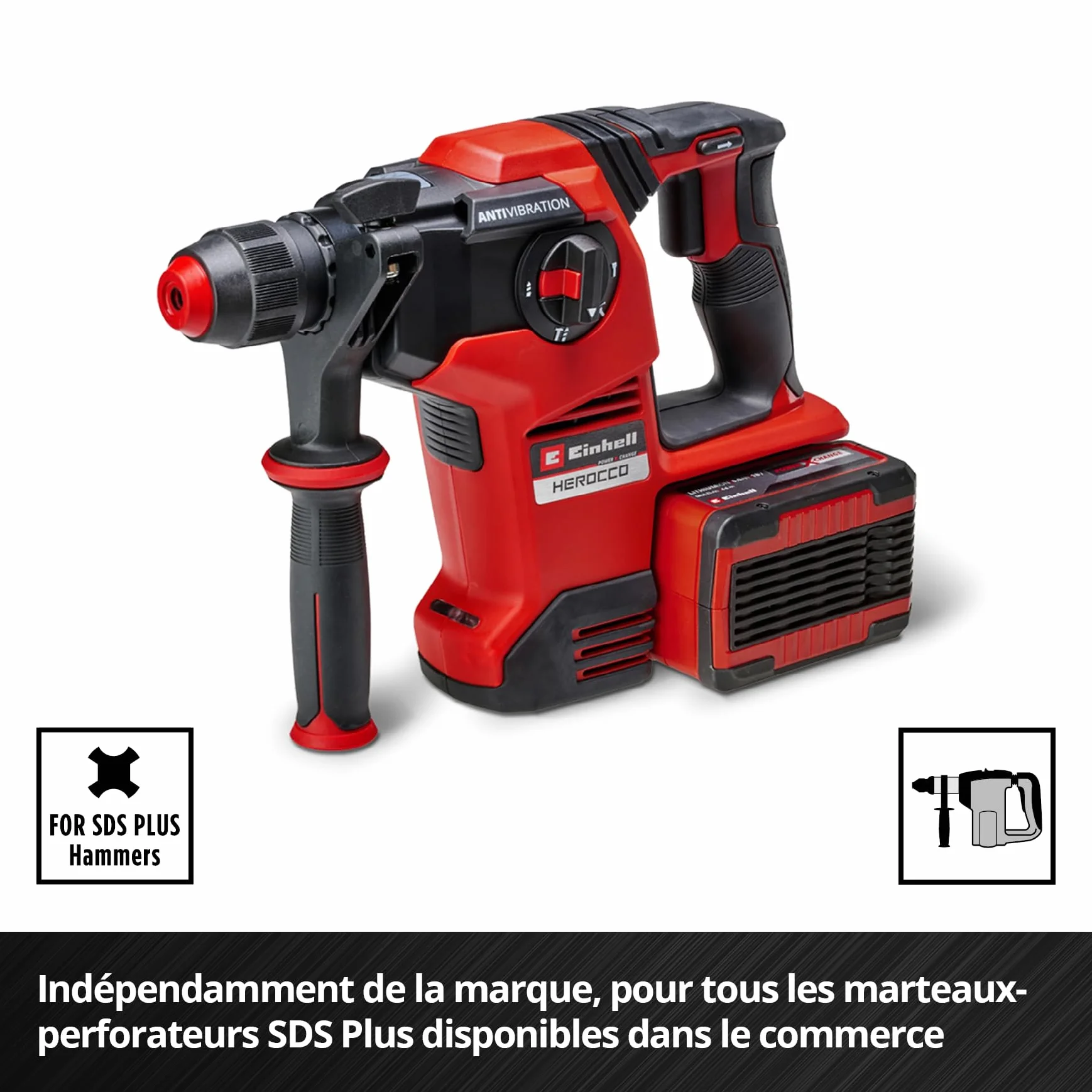 Original Einhell 7 pièces SDS Plus foret marteau 160 mm acier à outils 40Cr plaquette métal dur quatre tranchants