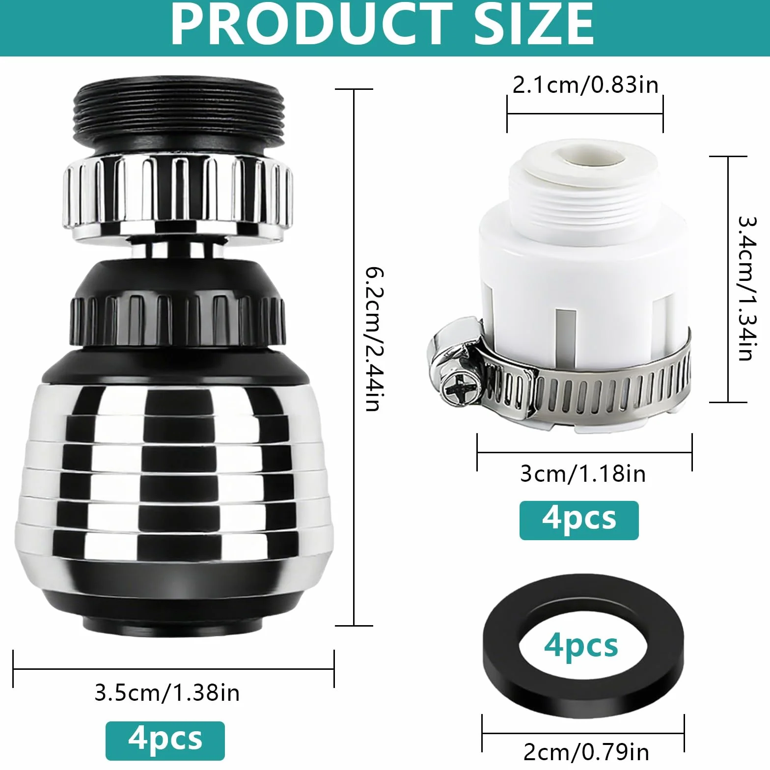 YOUNGSAY Brise jet Robinet Cuisine Orientable 2 Modes 360° Rotatif Embout avec Connecteurs