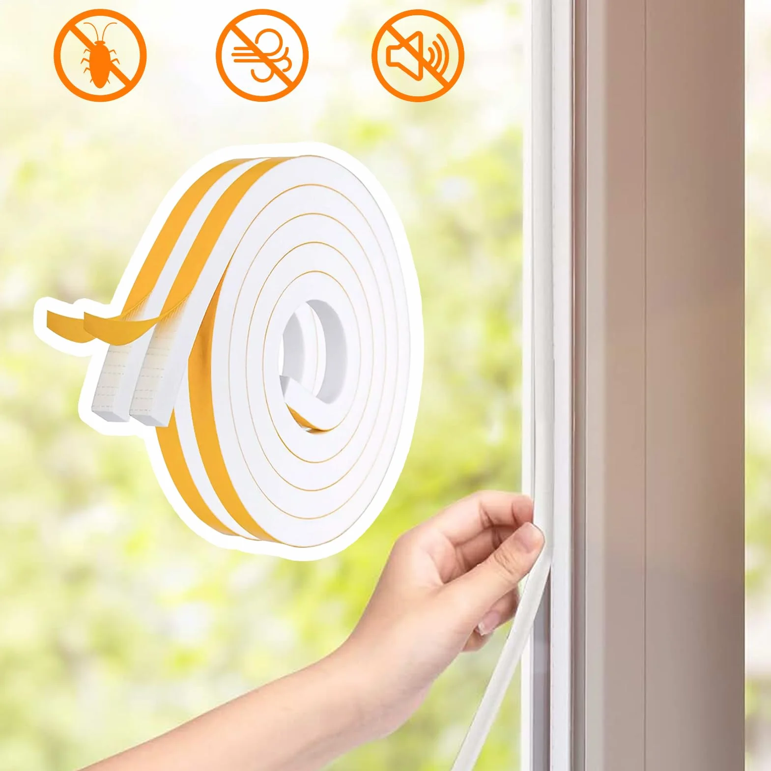 Boudin de porte isolant en mousse 4,8 m pour fenêtre, garage, camping-car