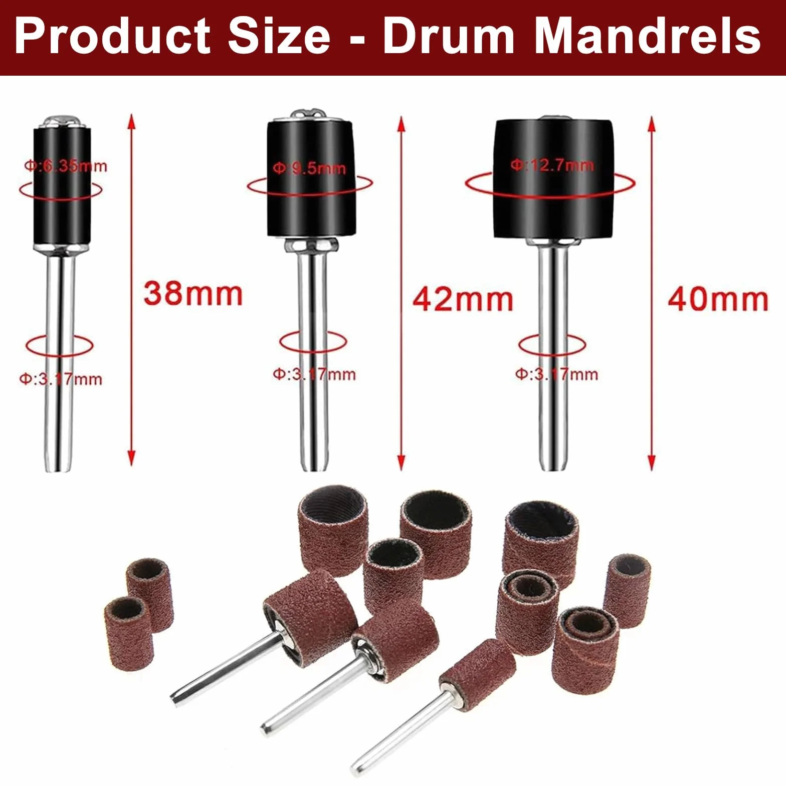 Manchons Abrasifs 150 Pièces avec Tambour de Ponçage pour Dremel Outil Rotatif