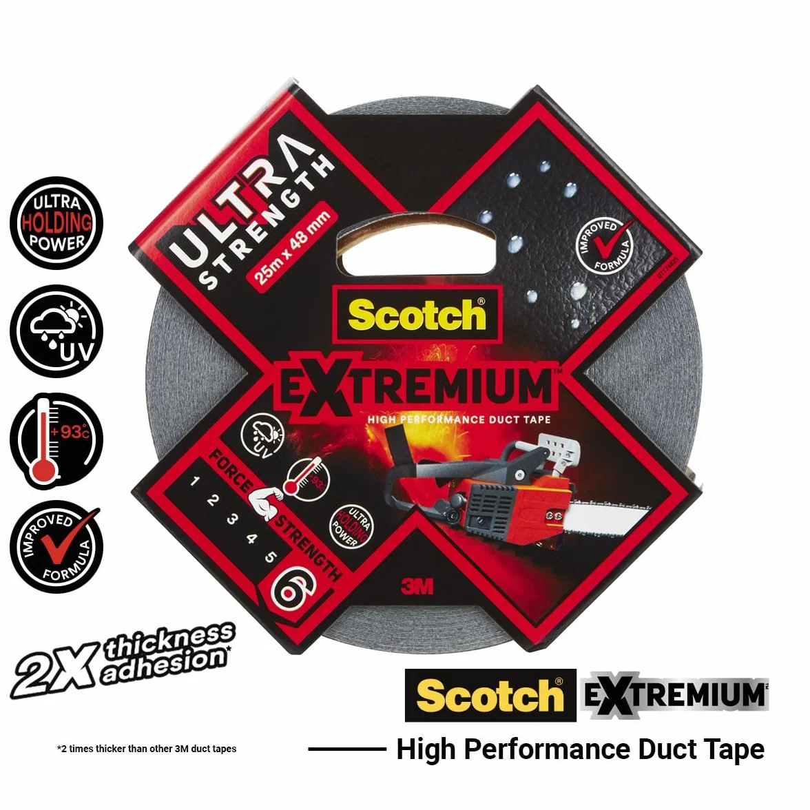 Scotch Ruban adhésif de réparation pour plastiques 25 m x 48 mm noir