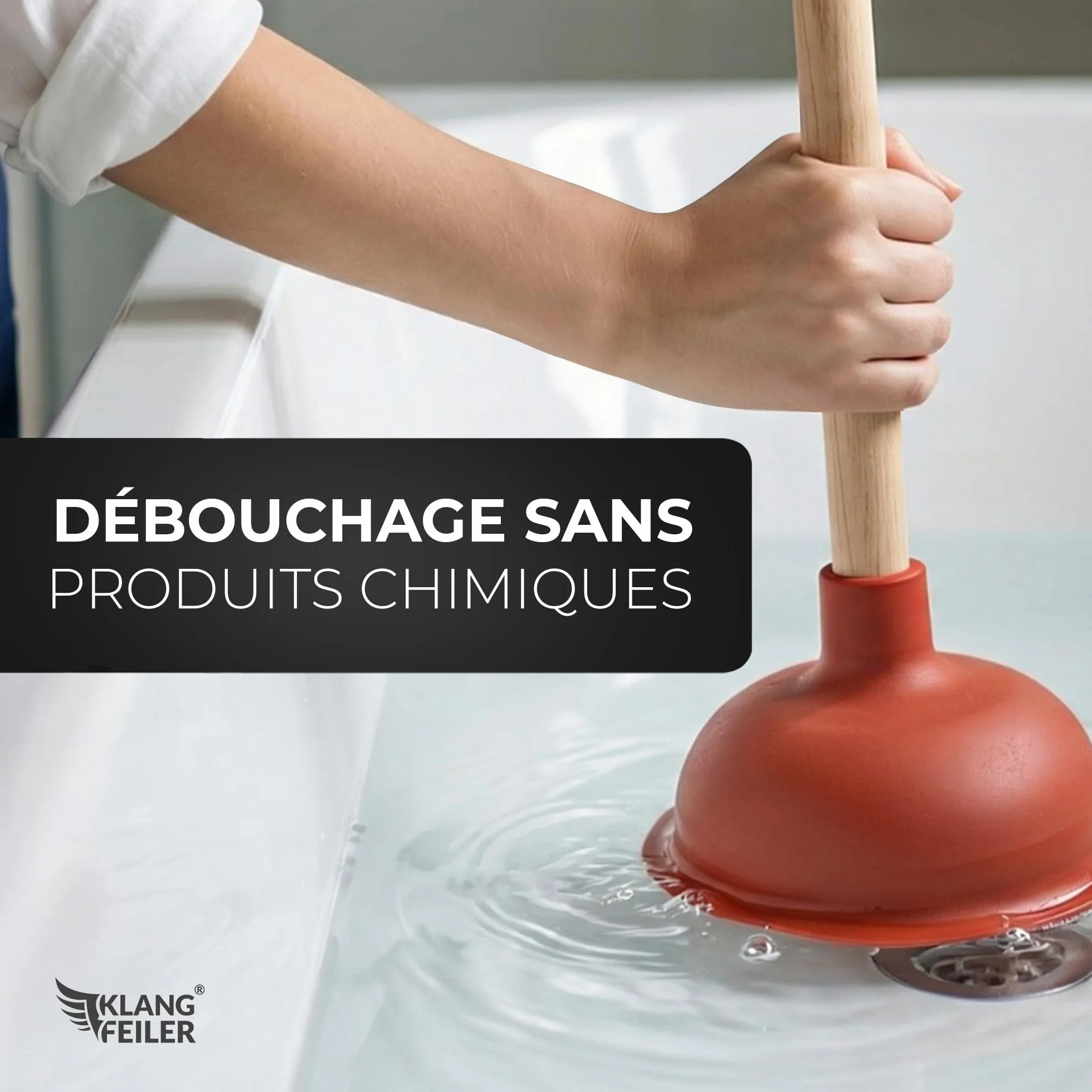 Klangfeiler Déboucheur de canalisations 140 mm Ventouse Lavabo Douche WC