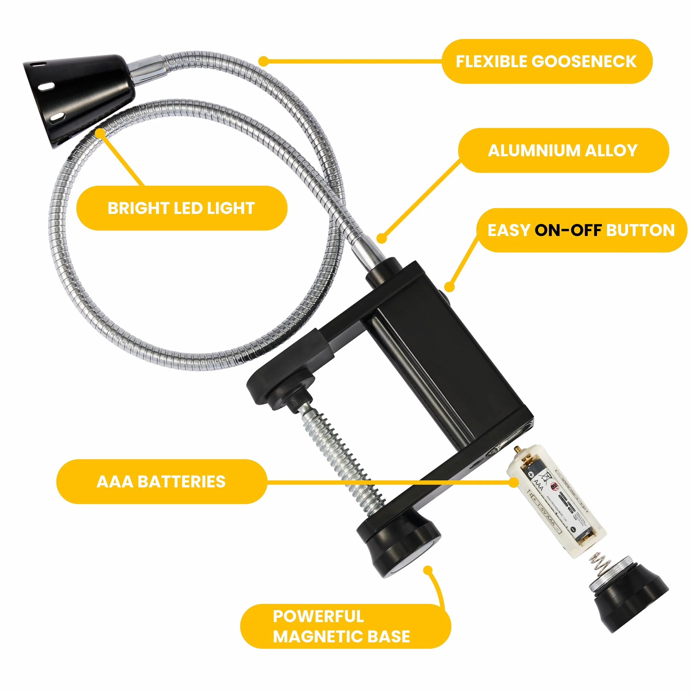 Lampe de barbecue LED magnétique flexible col de cygne 360° résistant intempéries