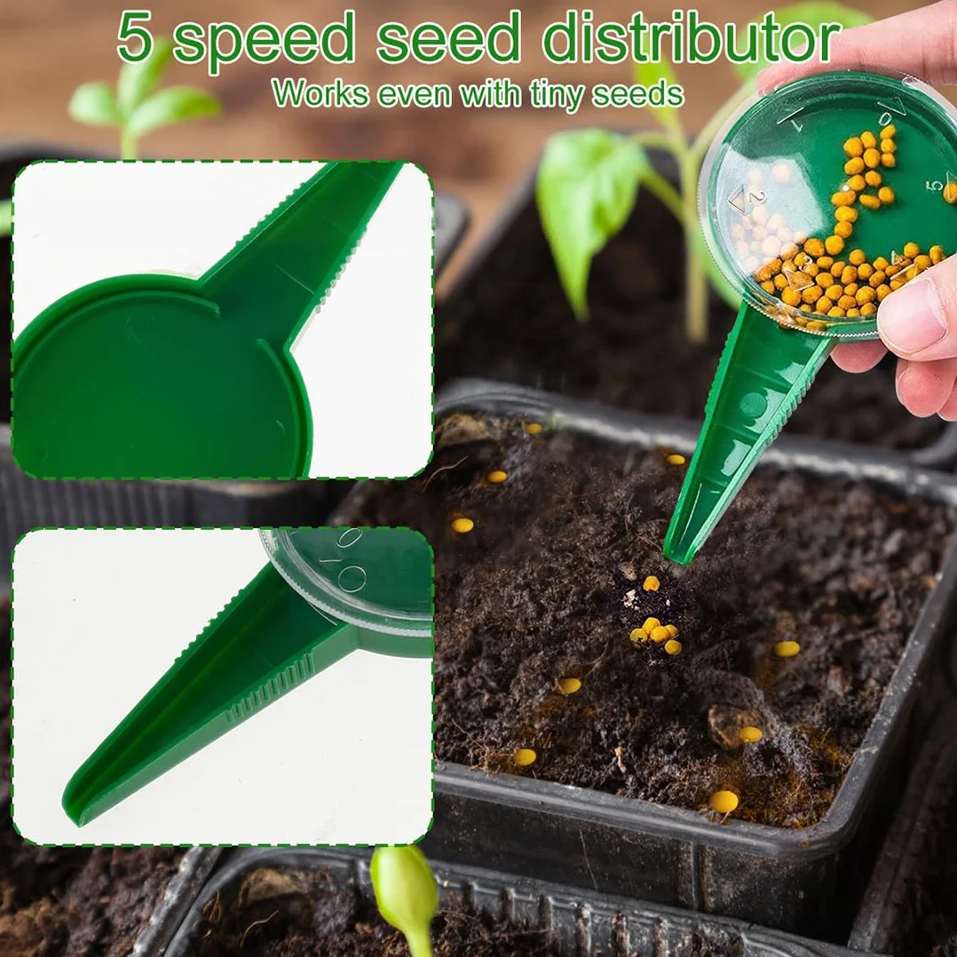Semoir à Graines, 3 Pièces, Distributeur de, Planteur de, Semoir de Plantes, Semoir Planteur Jardin, Semoirs Épandeur, Épandeur de, Semoir à de Precision, Outils de Jardin