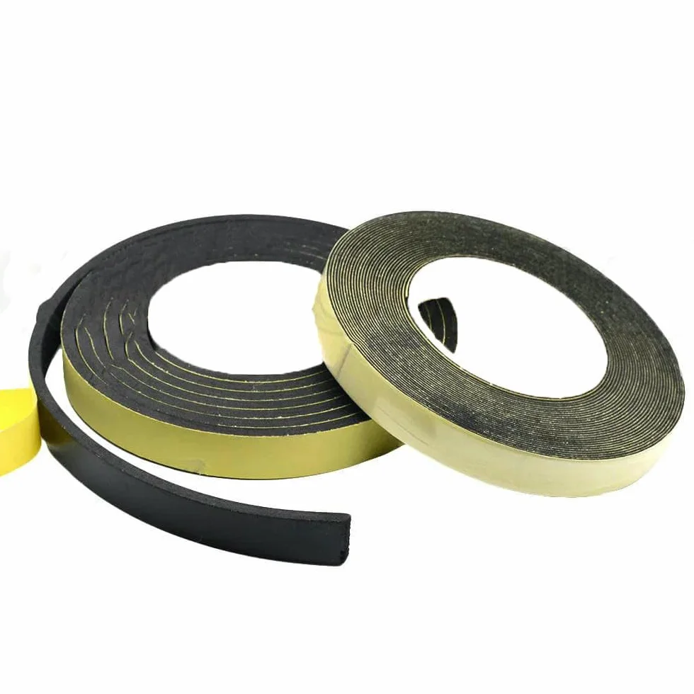 Bande adhésive simple face en mousse de caoutchouc éponge imperméable 5 m x 8 mm x 1 mm pour joint de porte fenêtre