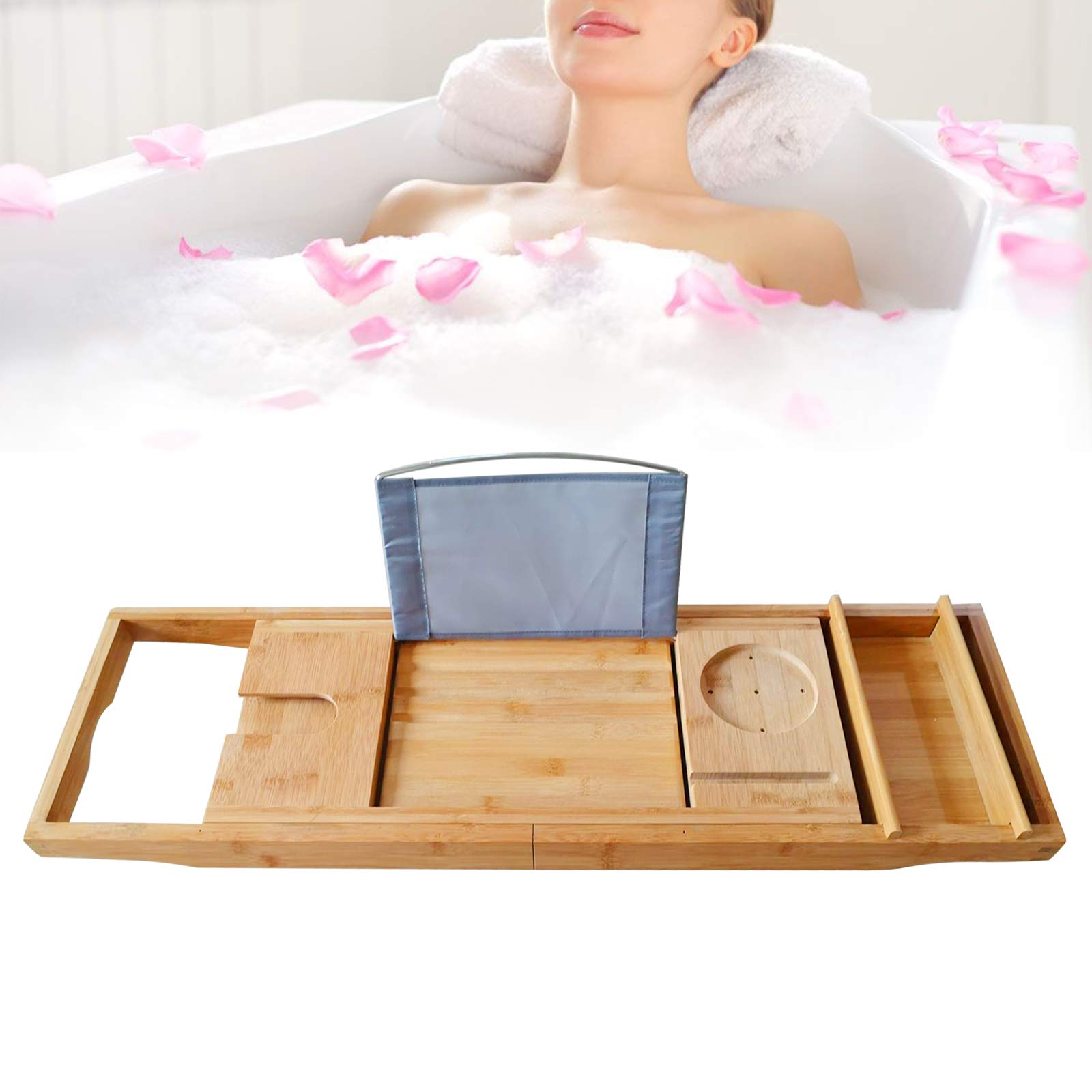 Extendable Bamboo Bath Caddy for Elevated Relaxation