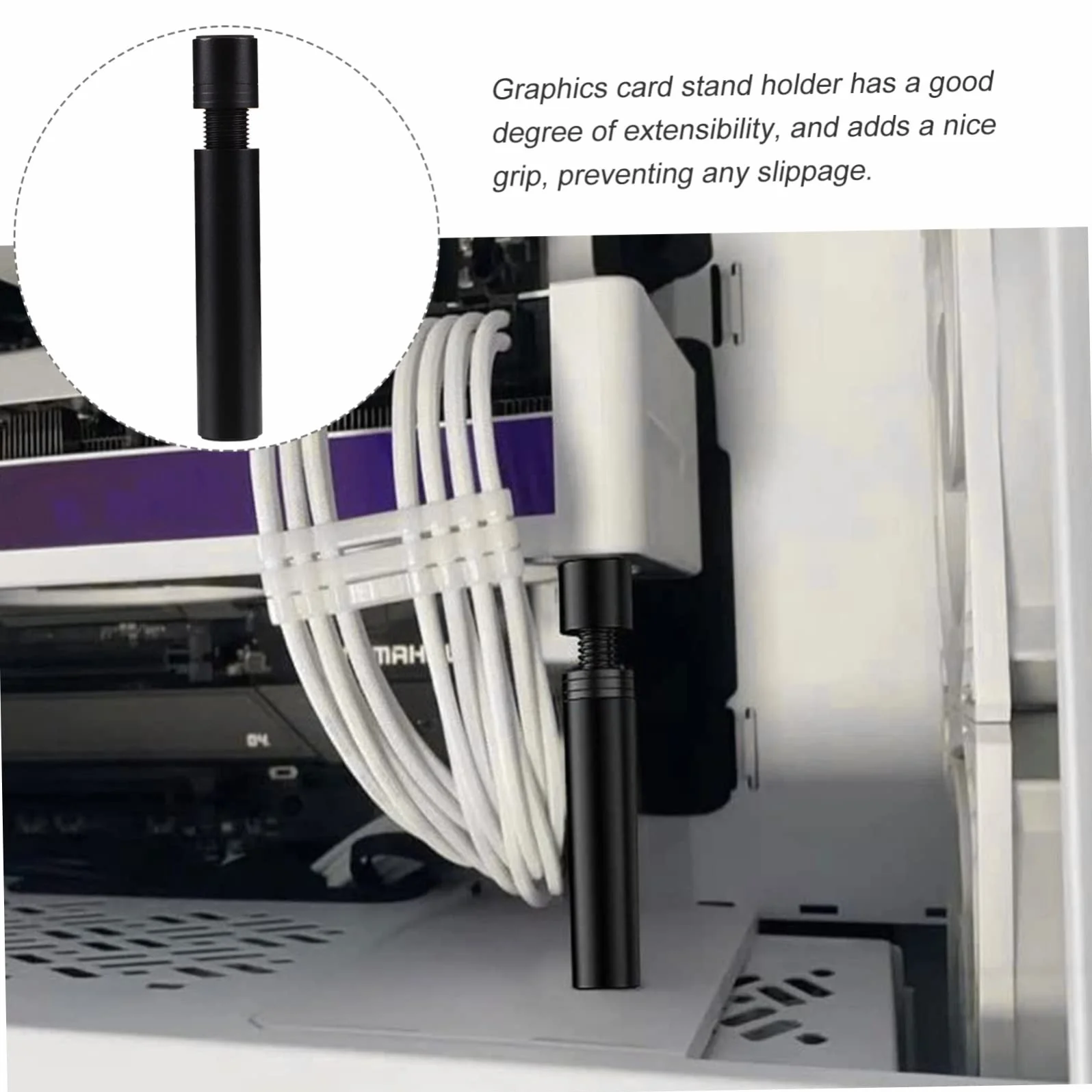 Support Carte Graphique Gpu Réglable Aluminium Antidérapant Compatible RX Anti-affaissement Extensible