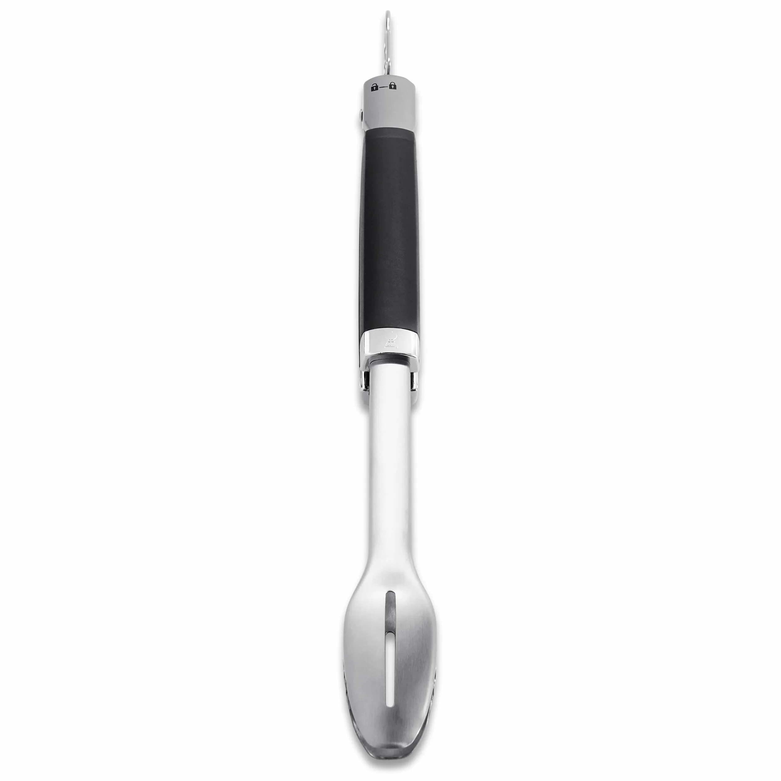 Weber Pince de barbecue premium (46cm), acier inoxydable, poignée confortable et système de fermeture, passe au lave-vaisselle, nettoyage facile, avec boucle de suspension - Noir/Argent (6760)