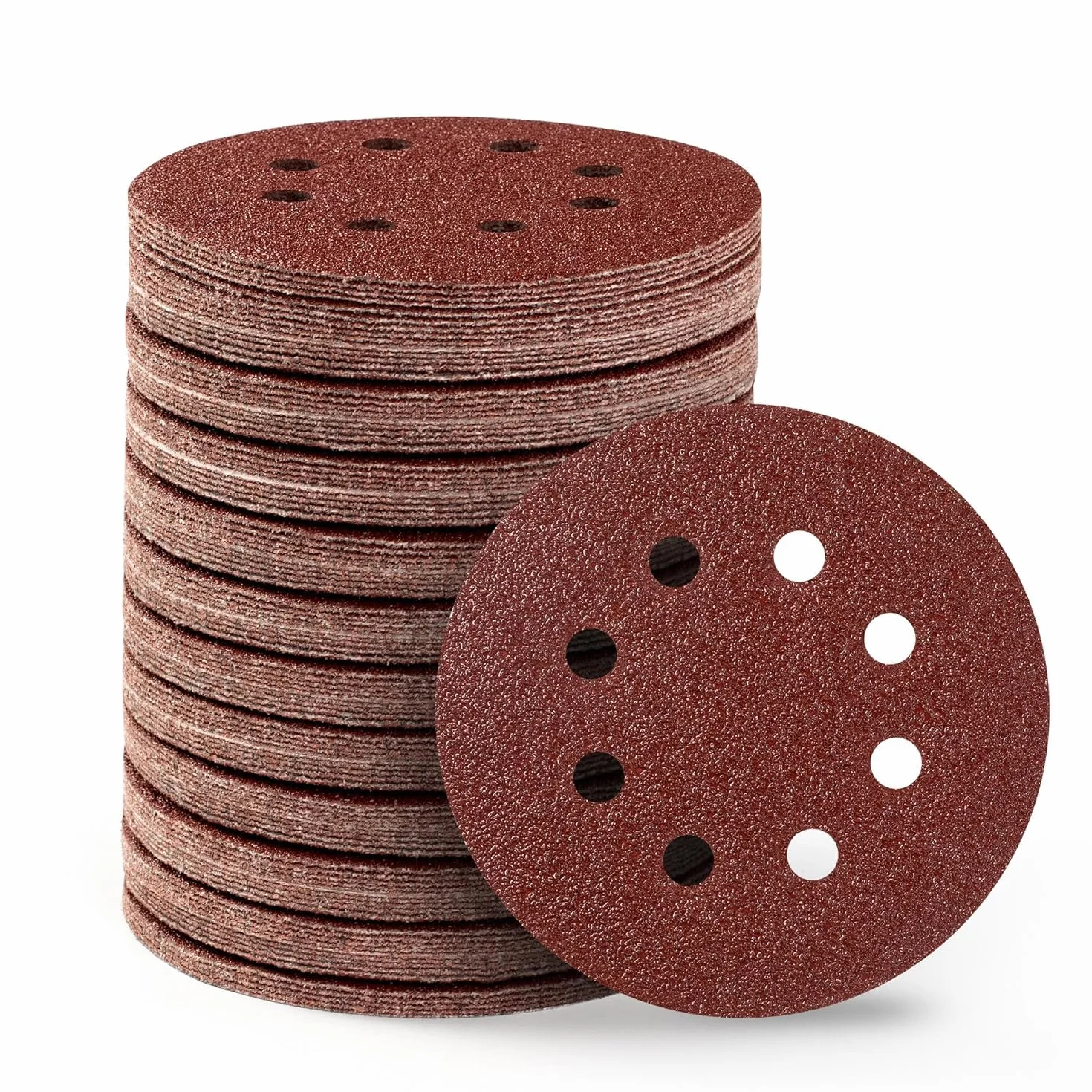 Disque Abrasif 125mm 8 Trous Grain 40 110 Pièces pour Ponceuse Excentrique