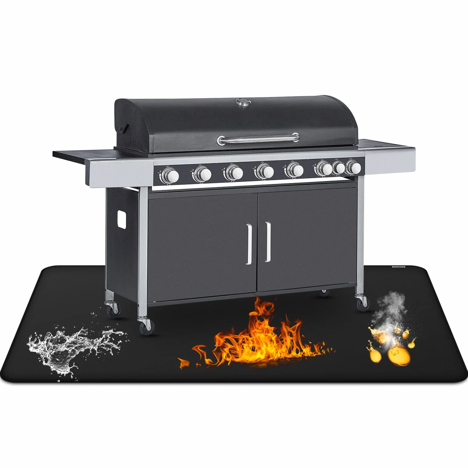 Tapis Anti feu pour Barbecue extérieur 100 x 150 cm Ignifuge Double Face Imperméable