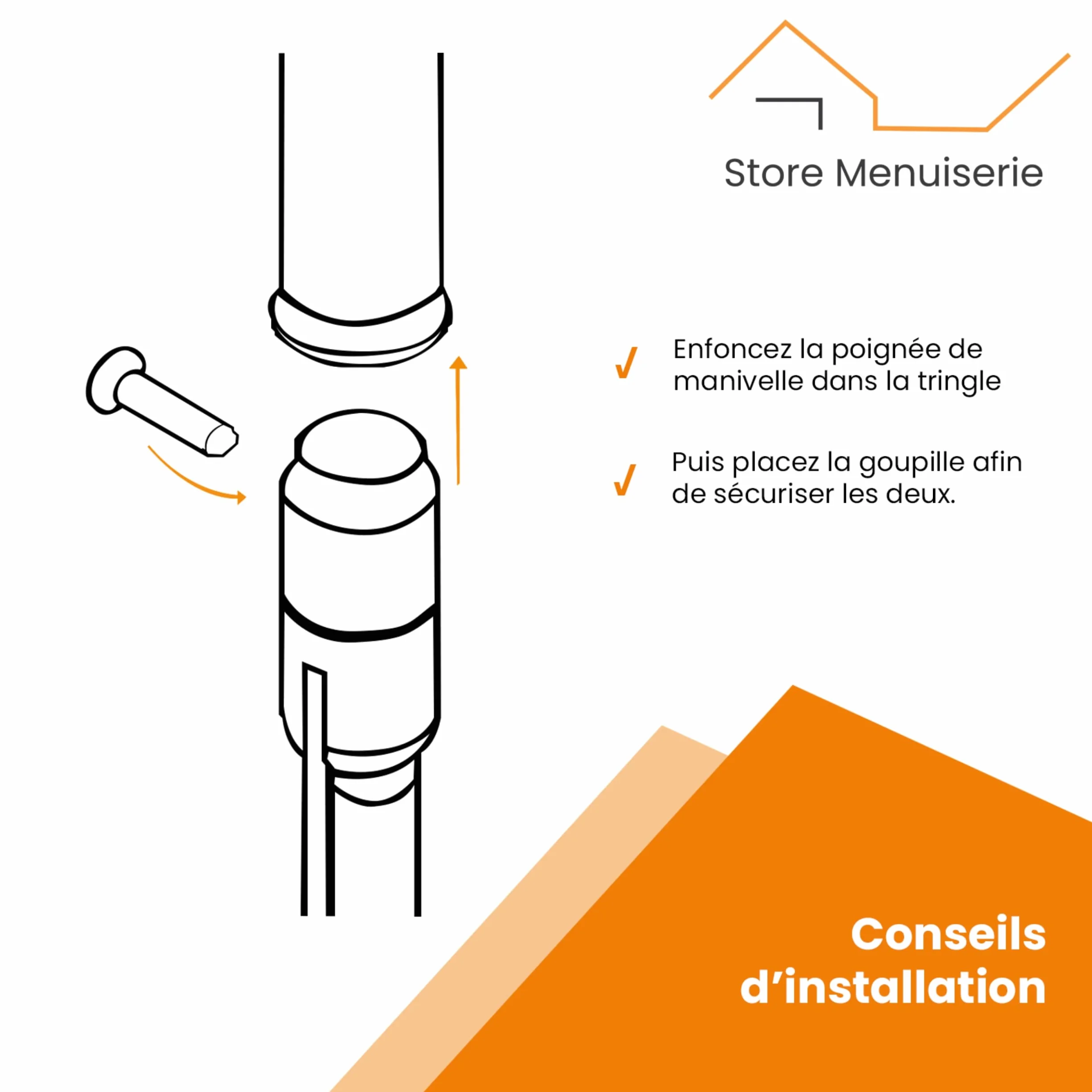 Poignée de manivelle blanche pour volet roulant 410 mm acier zingué aluminium inox