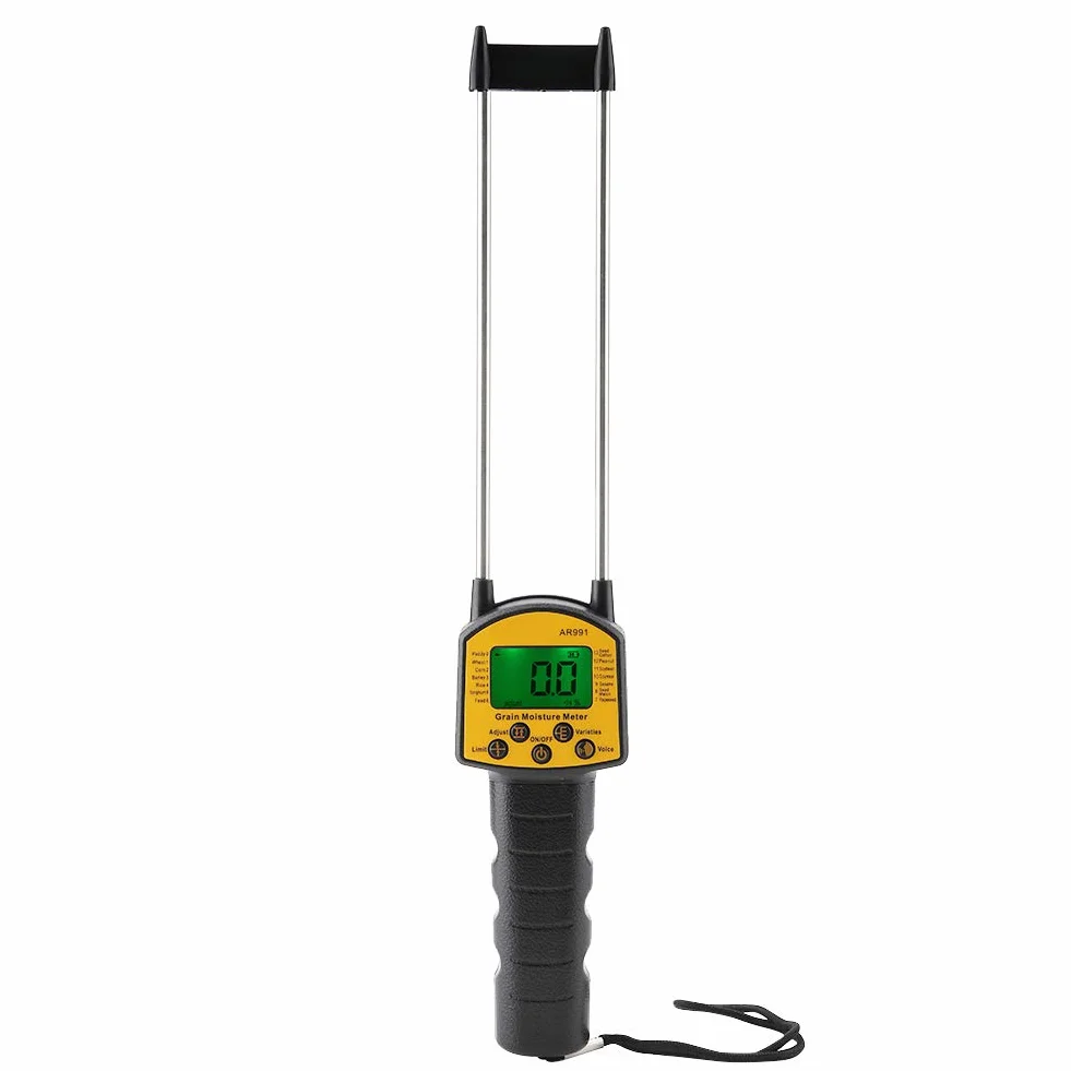 AR991 Humidimètre Numérique LCD pour Grain, Testeur d'Humidité Portable, Analyseur de Teneur en Eau avec Sonde