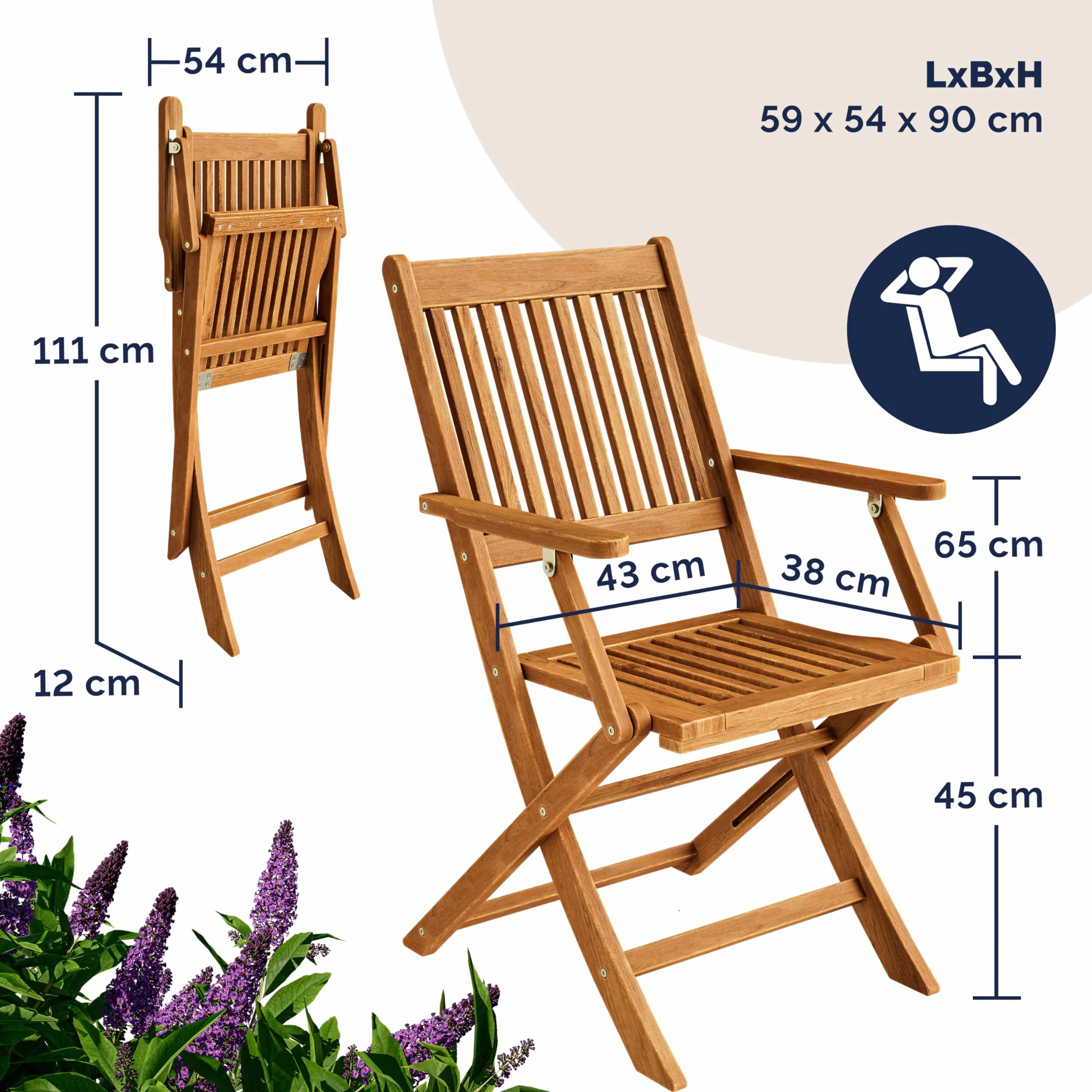 Casaria® Ensemble de Meubles de Jardin Sydney avec accoudoirs Salon de Jardin en Bois d'acacia certifié FSC® pour 4 Personnes Table Exterieur pour terrasse Version 2026