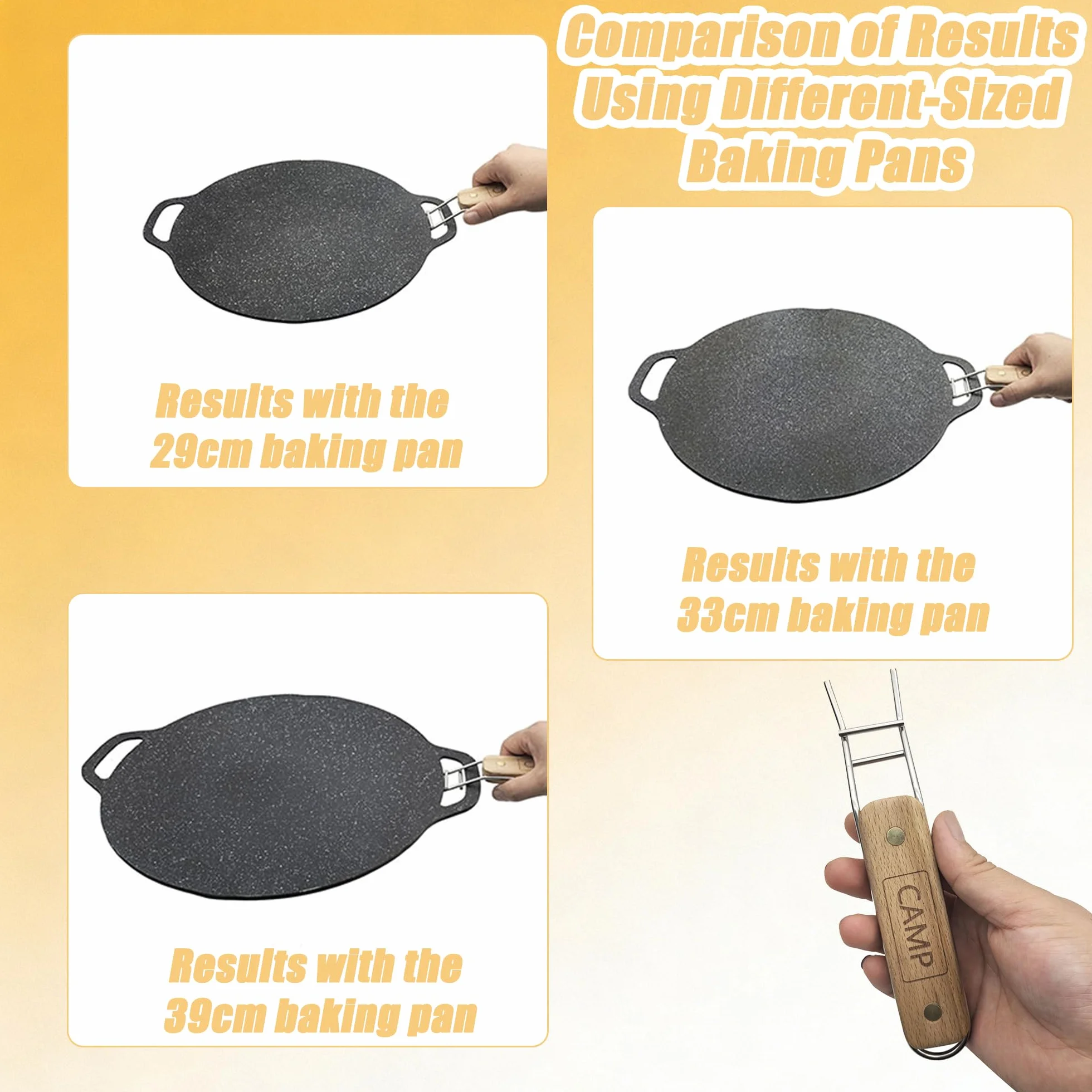 Poignée de Barbecue en Acier Inoxydable avec Lève grille en Bois Holder Anti brûlure avec Poignée en Bois pour Plaque de Barbecue Levier de Grille de Barbecue pour camping en plein air