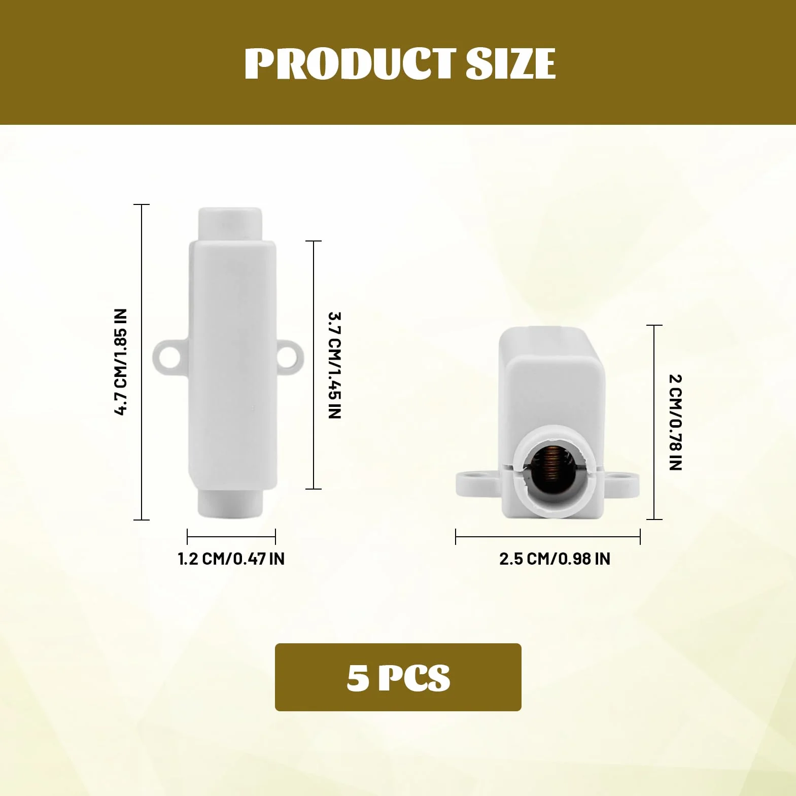 Connecteur 16mm² Bornier 1000V 100A Laiton Double Vis 5 Pièces