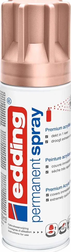 Edding 5200 Permanent Spray 200 ml Rose Gold Matt Acrylic Paint Aerosol Spray