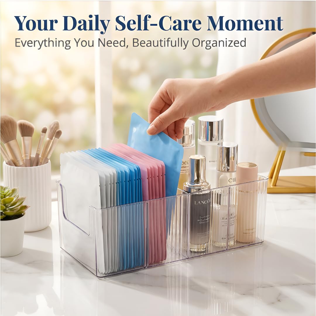 Clear Acrylic Vanity Organizer with Four Compartments