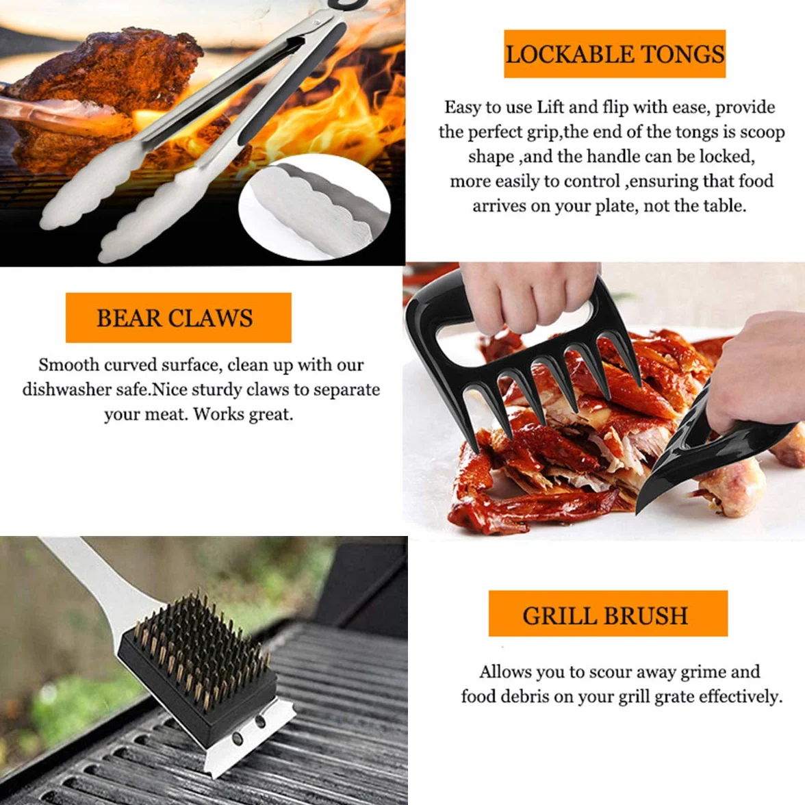Kit Accessoires Barbecue INOX 21PC Ustensiles Barbecue Professionnels
