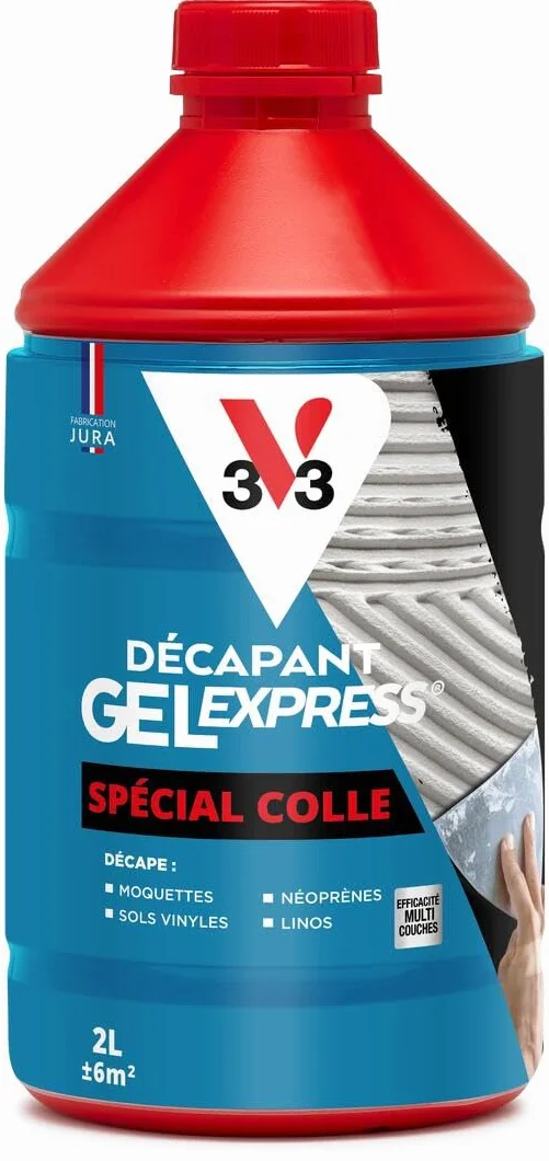 V33 Décapant gel express spécial colle 2L