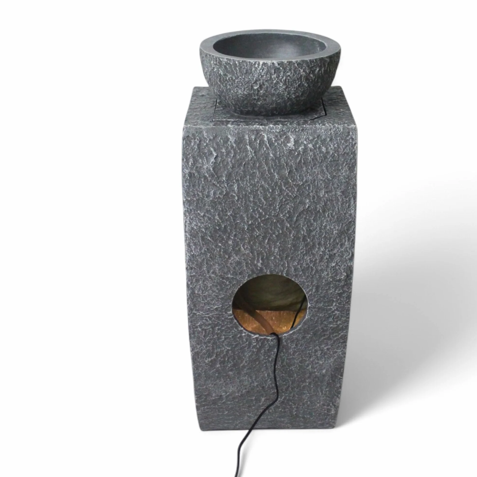 Fontaine de jardin avec éclairage LED Win 30, fontaine de plantation moderne, décoration de jardin, imitation pierre, 81 cm