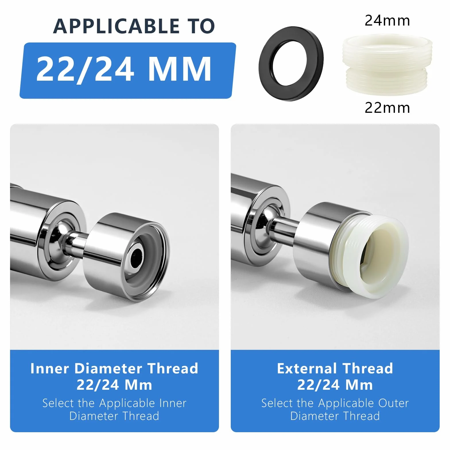 Douchette Evier Cuisine 360 Degres, 3 Modes Mousseur Robinet Economie Eau, Adaptateur Universel Orientable