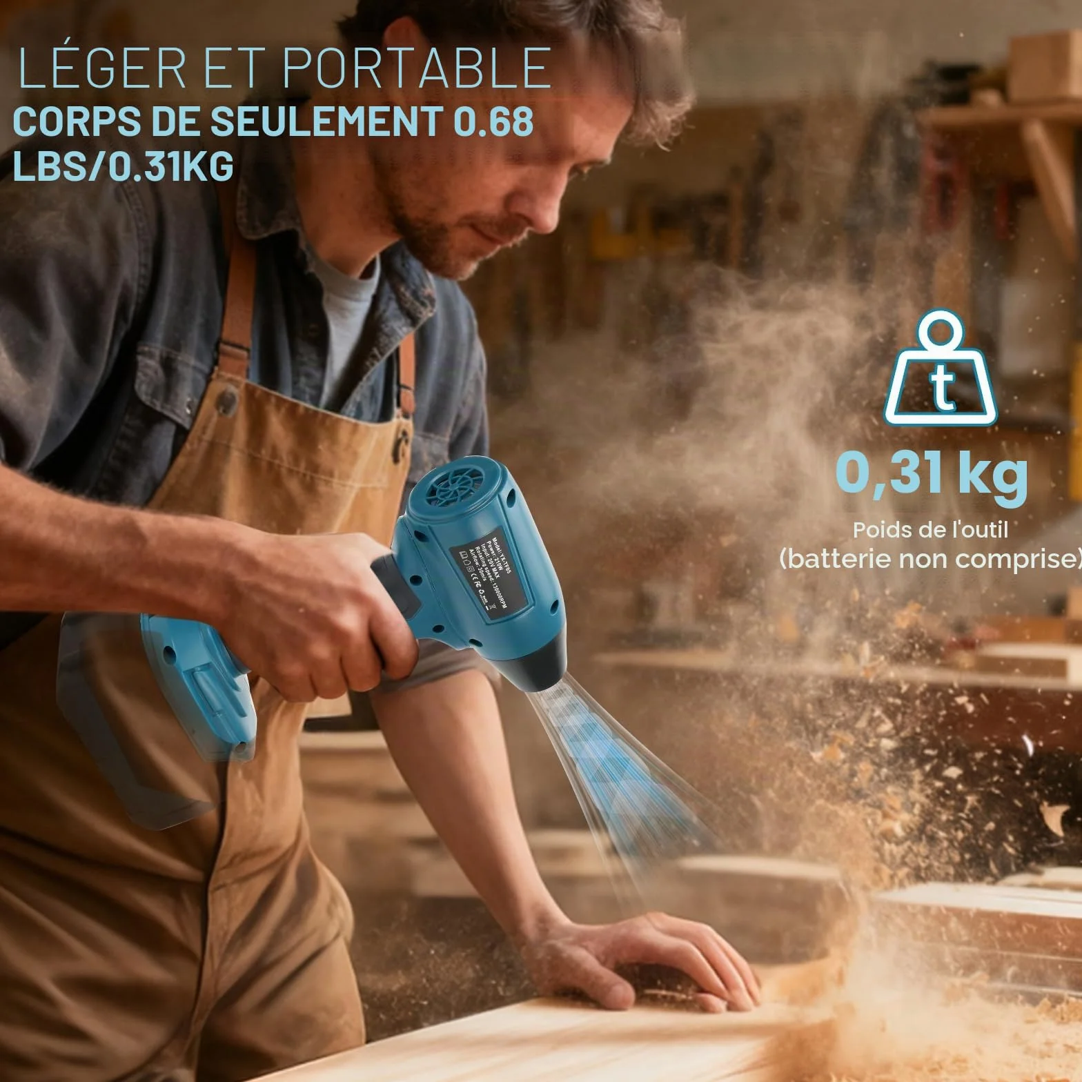 Makita 18V Souffleur à Feuilles sans Fil sans Balais 130000 TR/Min Vitesse Réglable 5 Buses