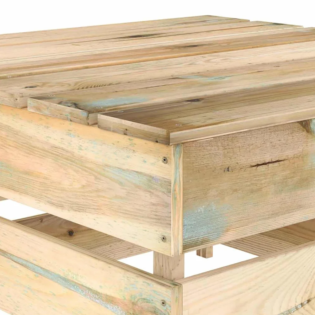 vidaXL 2X Bois de Pin Imprégné Tables Palette de Jardin Repose-Pieds de Patio Meubles de Terrasse Meubles de Jardin Tabourets d'Extérieur