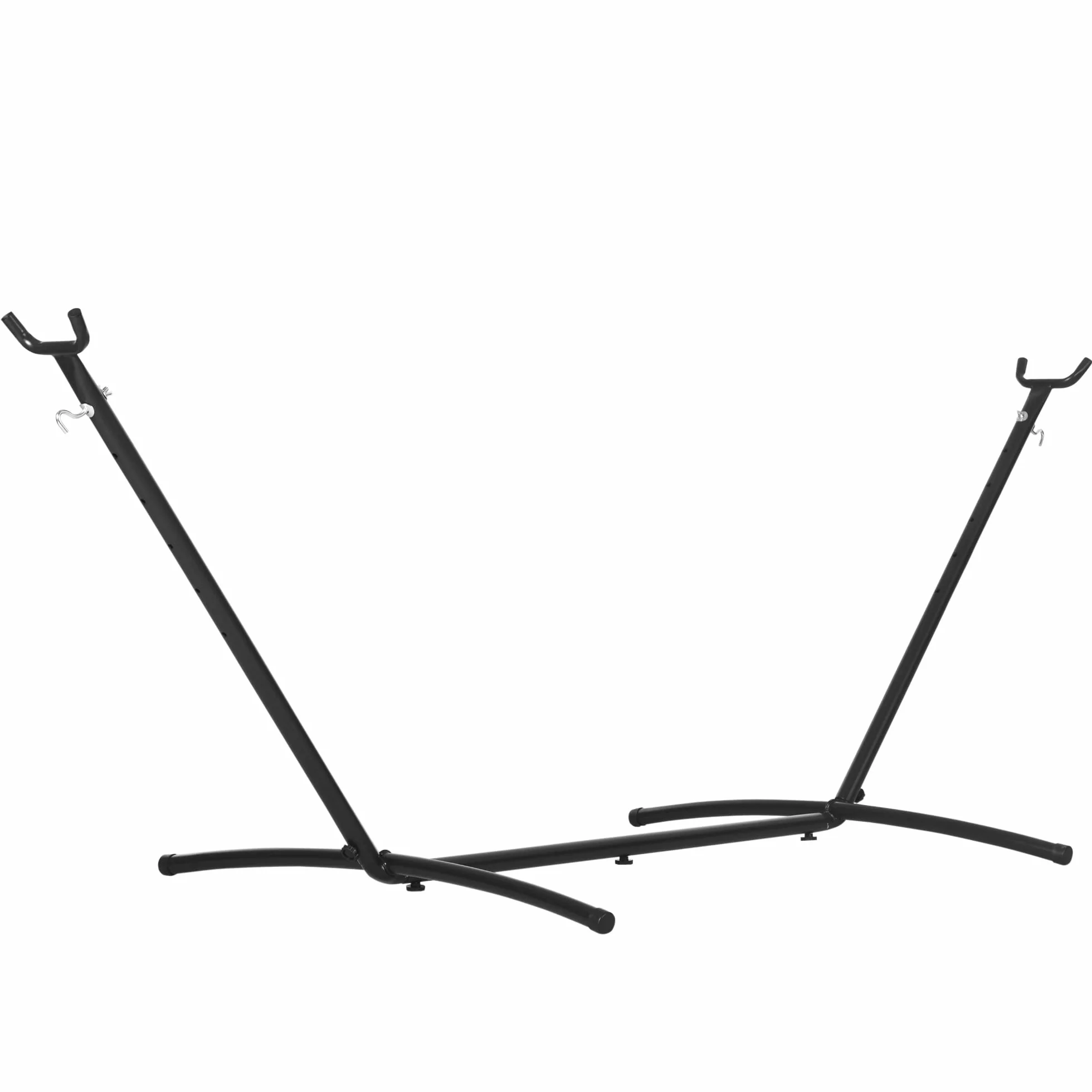 Outsunny Support Pied de hamac métal époxy Noir Hauteur réglable 6 Niveaux 2,80L x 1,17l x 1,10H m