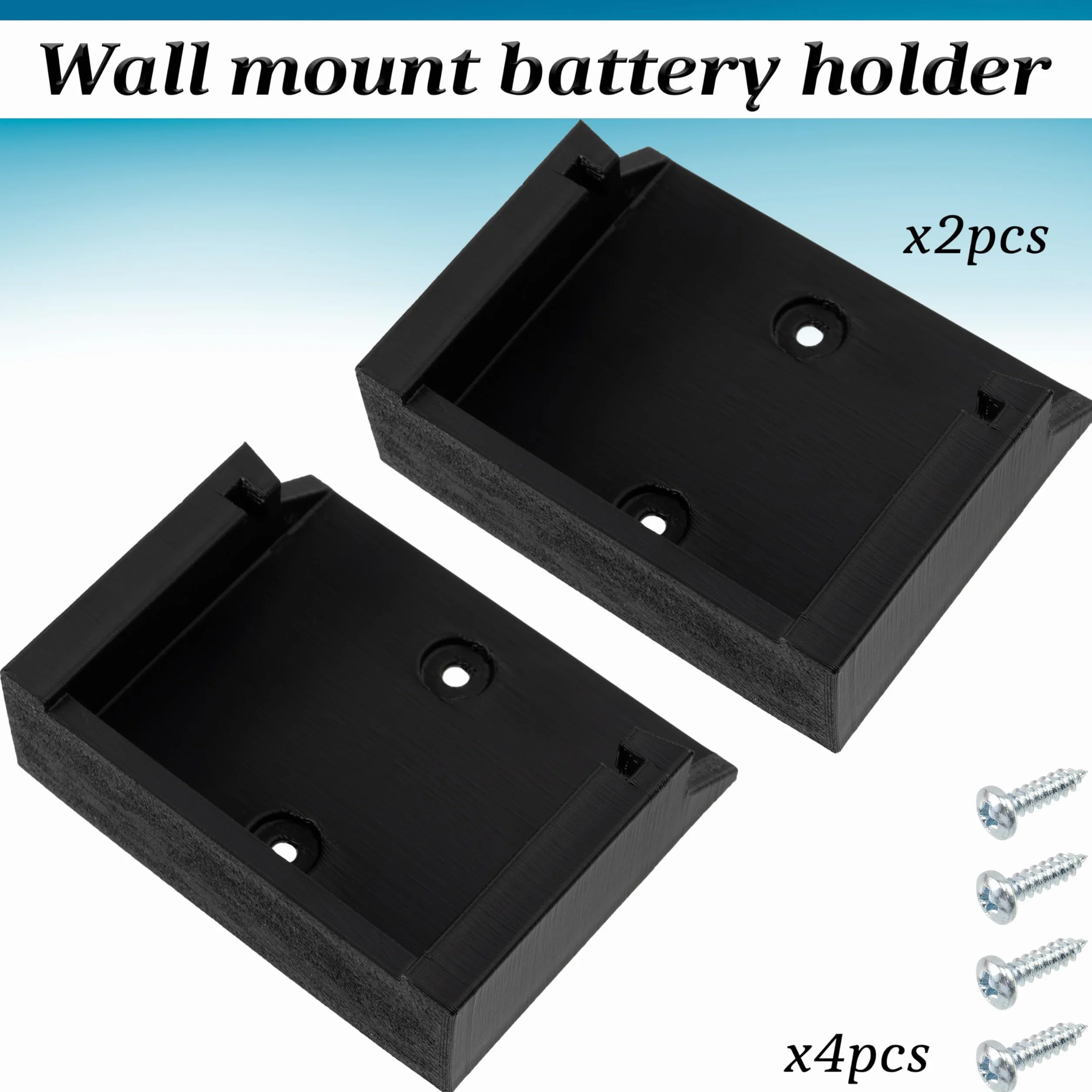 AERZETIX Lot de 2 supports muraux pour batteries Hikoki 18V-36V en plastique ABS