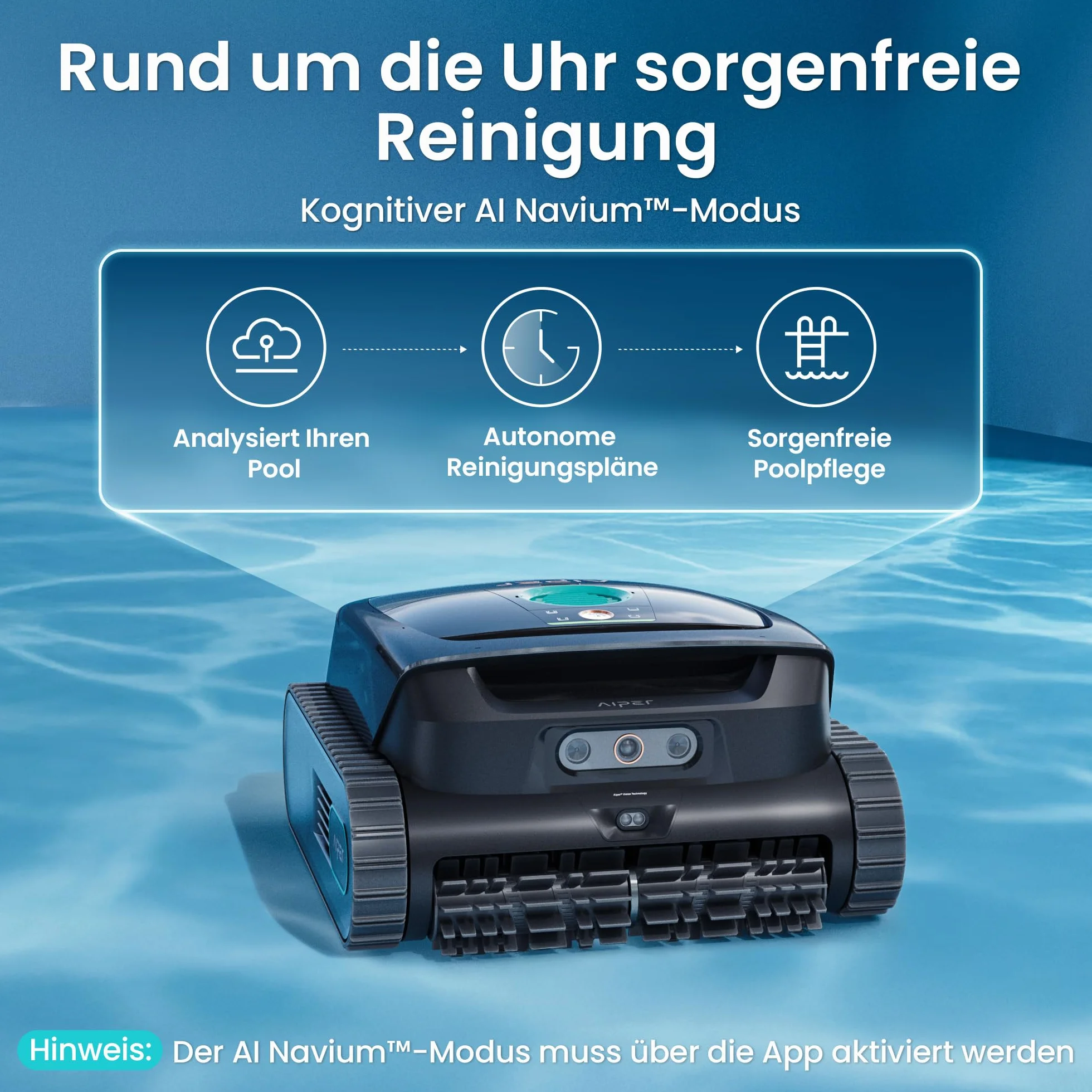 AIPER Scuba V3 Robot Piscine Fond et Parois Vision par IA Aspirateur sans Fil Léger avec App 200 m²