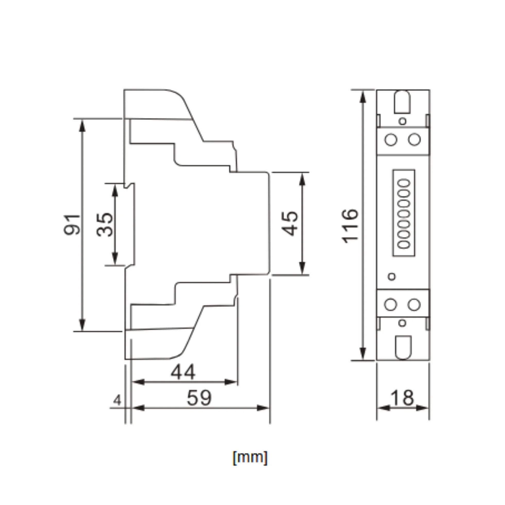Compteur Électrique Monophasé 40A Rail DIN 230V avec Sortie Impulsionnelle S0 2000 imp/kWh Certifié IEC IP51