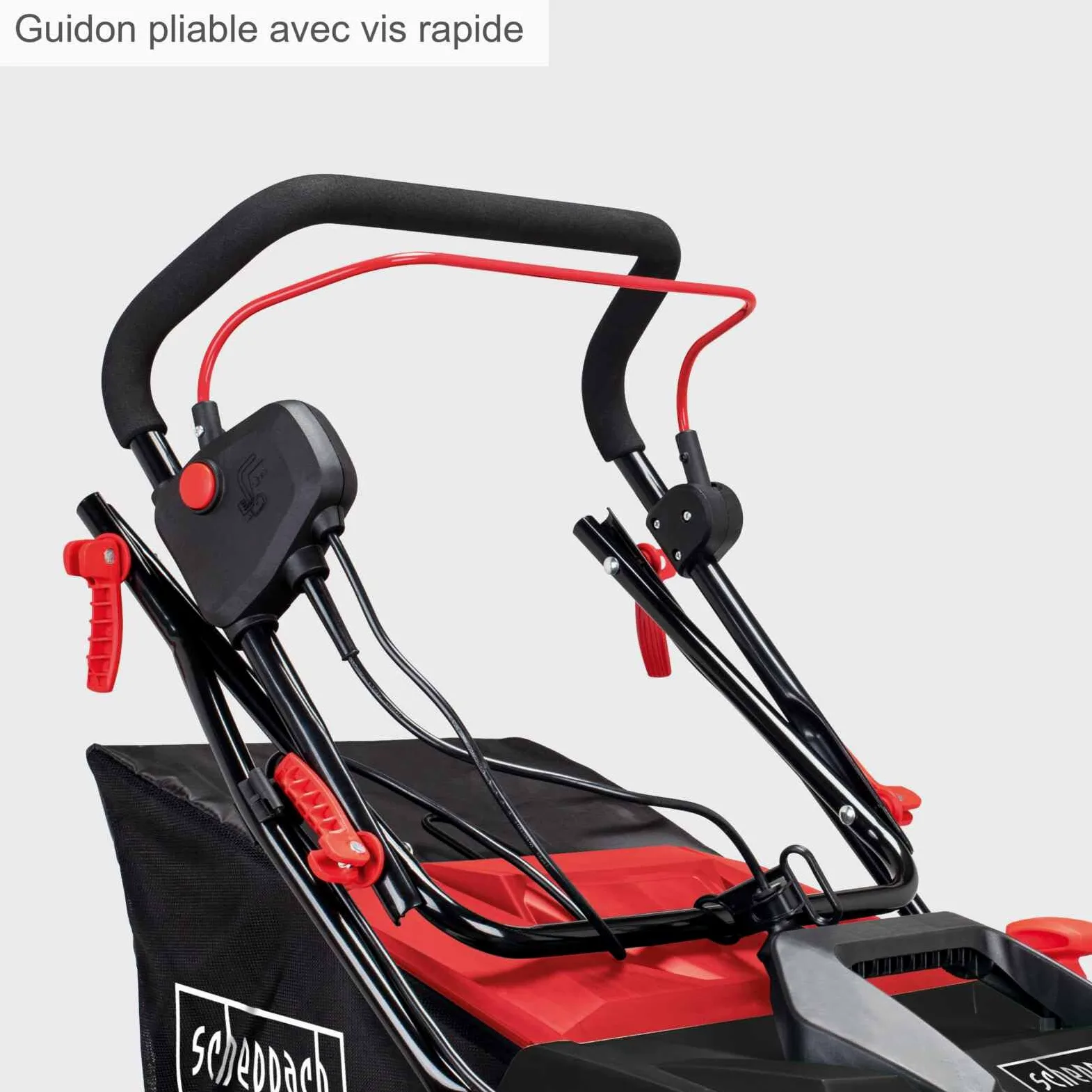 Scheppach Scarificateur électrique SC38 | 1600W | Largeur de coupe 38cm | Grand bac de ramassage de 45 litres | Hauteur de travail réglable -12 à +6 mm | Arbre de scarification et d'aération inclus