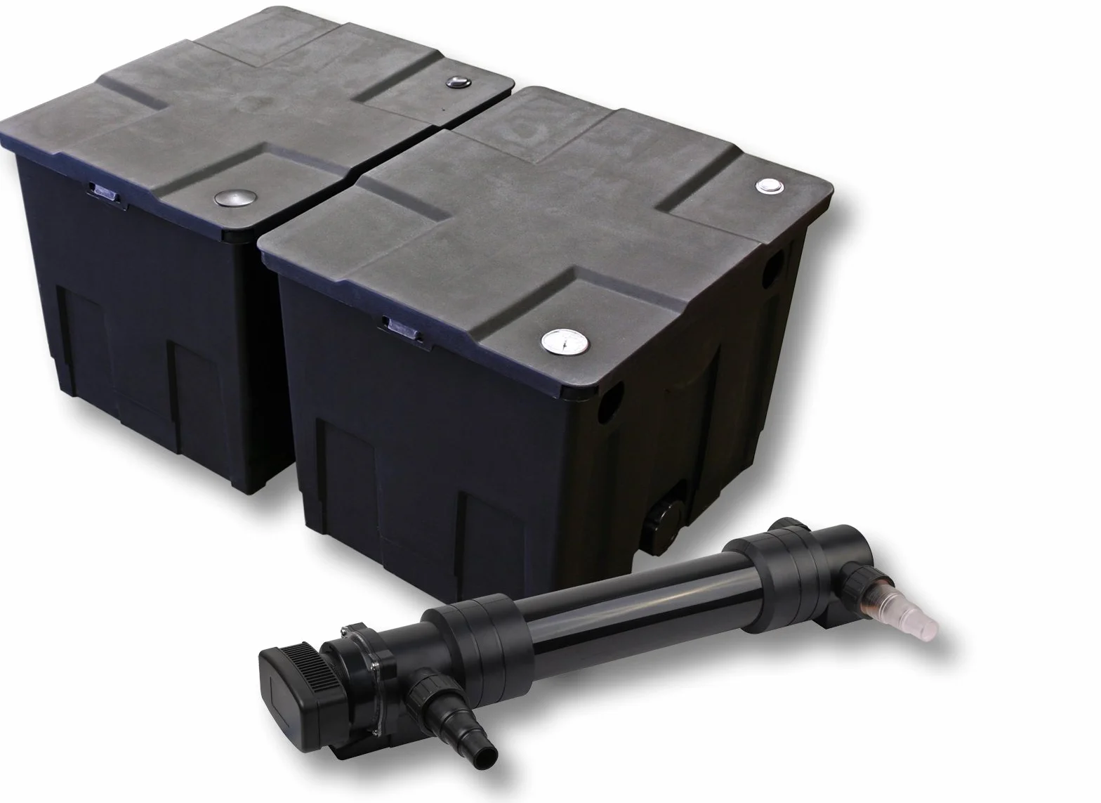 SunSun Kit complet: CBF-350B Filtre de bassin jusqu'à 60000 L Biologique, CUV-636 lampe uv UVC Clarificateur avec 36 Watt Puissance UV-C