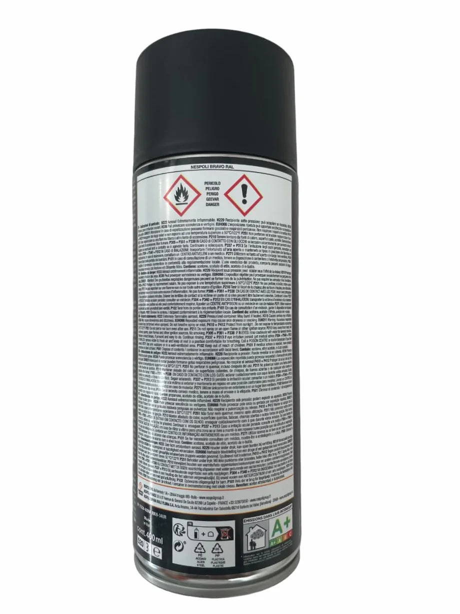 NESPOLI Aérosol peinture noir mat 400 ml