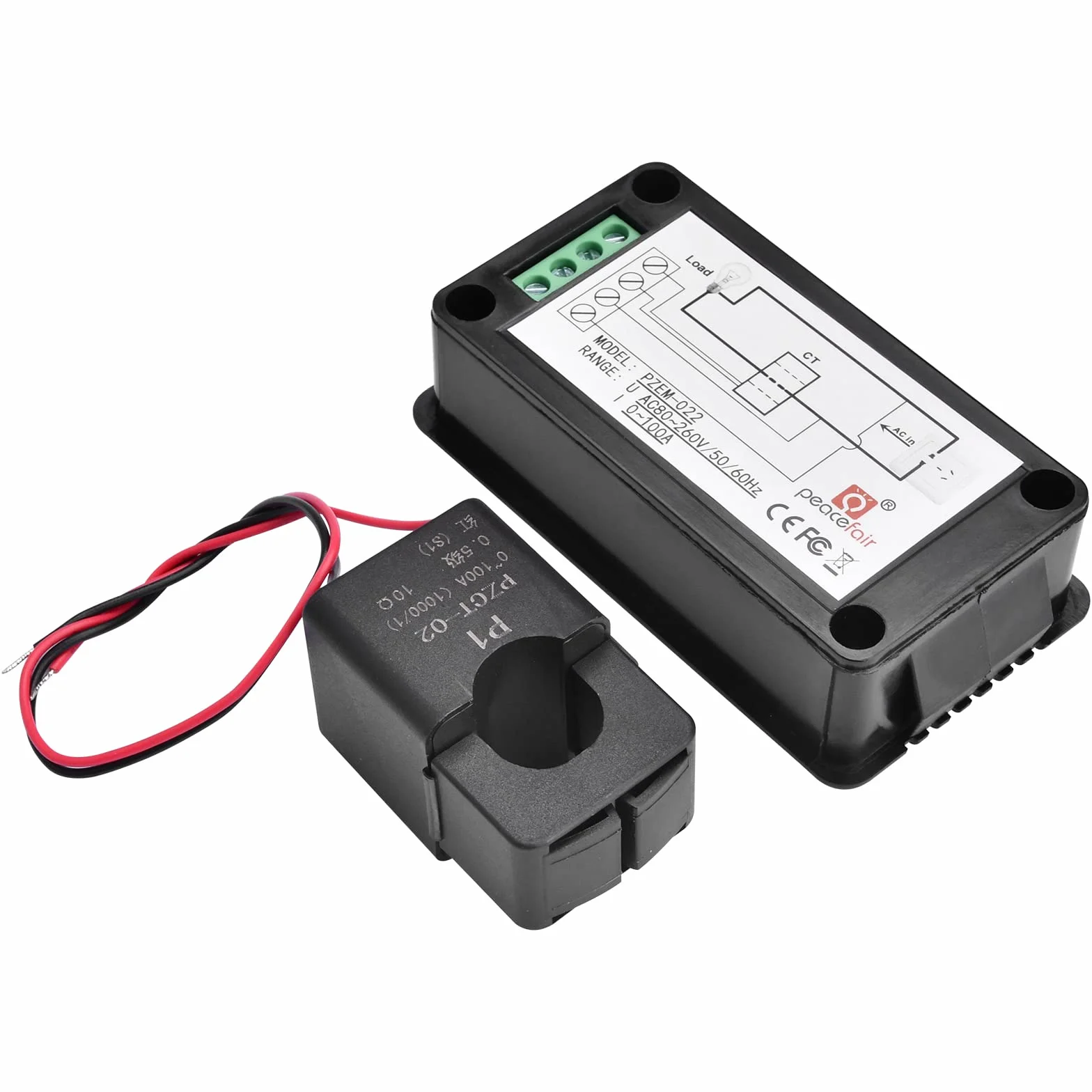 Aideepen LCD Ampèremètre Numérique Voltmètre AC 80-260V 100A, Compteur De Puissance 6-en-1 Panneau De Compteur D'électricité