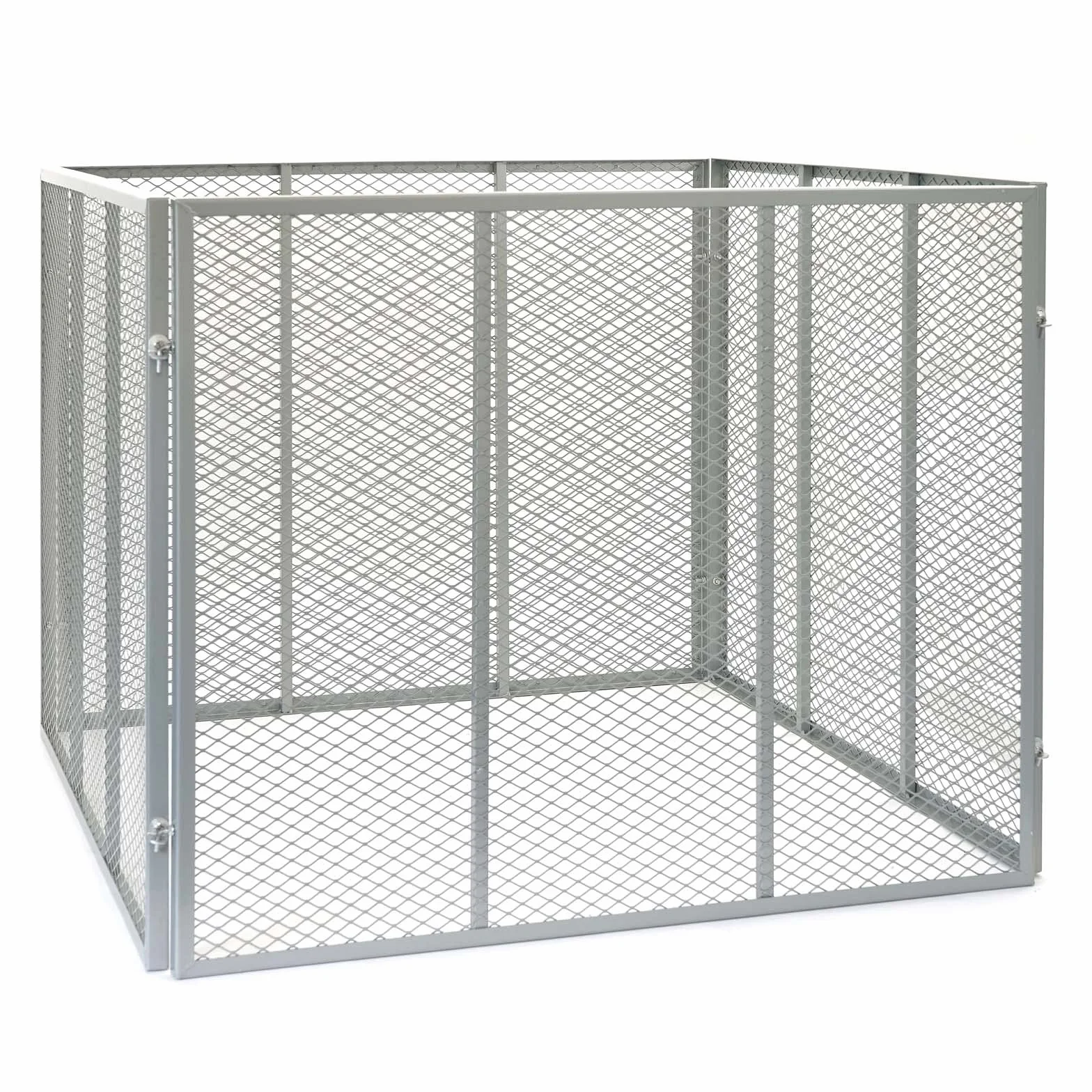 Wiltec Composteur de Jardin – 100 x 100 x 80 cm – capacité de 800 L – Bac à Compost à Grille métallique Procédé Ouvert pour Recyclage et Sol Fertile
