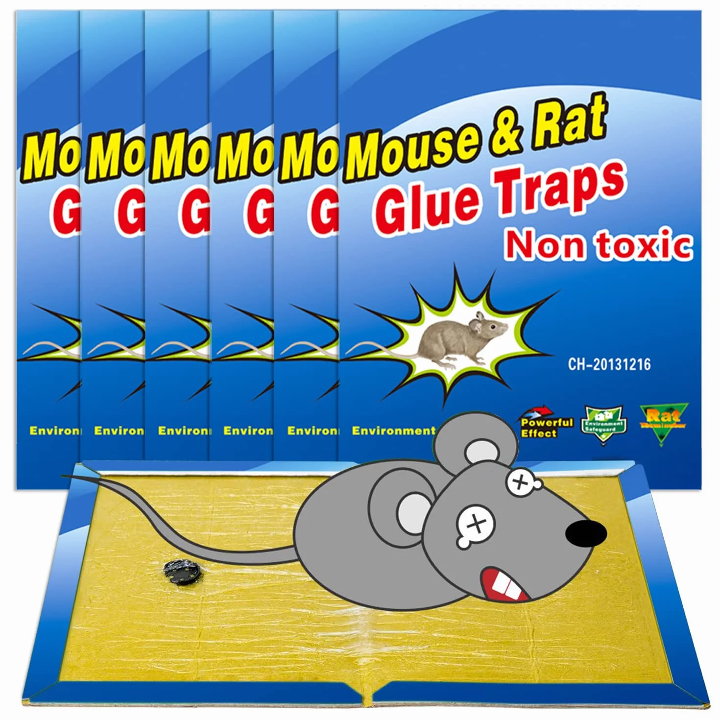 Wanke Piège à Souris Pièges à Rats, 6 Plaques Collantes Souris, Plaques de glu Anti Souris Anti Rat - Grande Taille 8"x12"