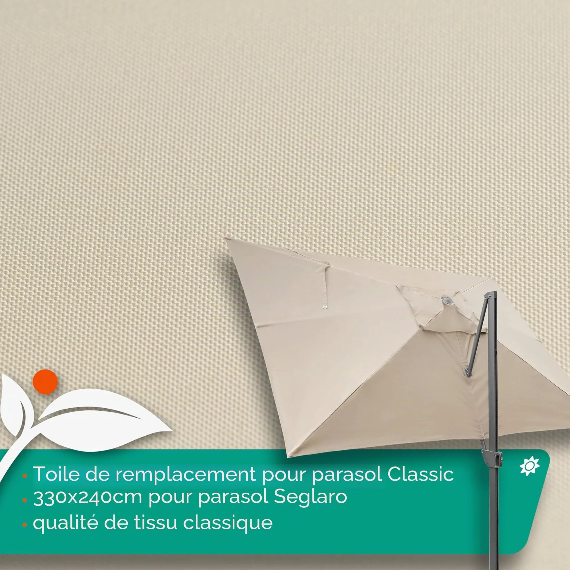 Seglarö Seglaro Classic Housse de rechange parasol 330 x 240 cm