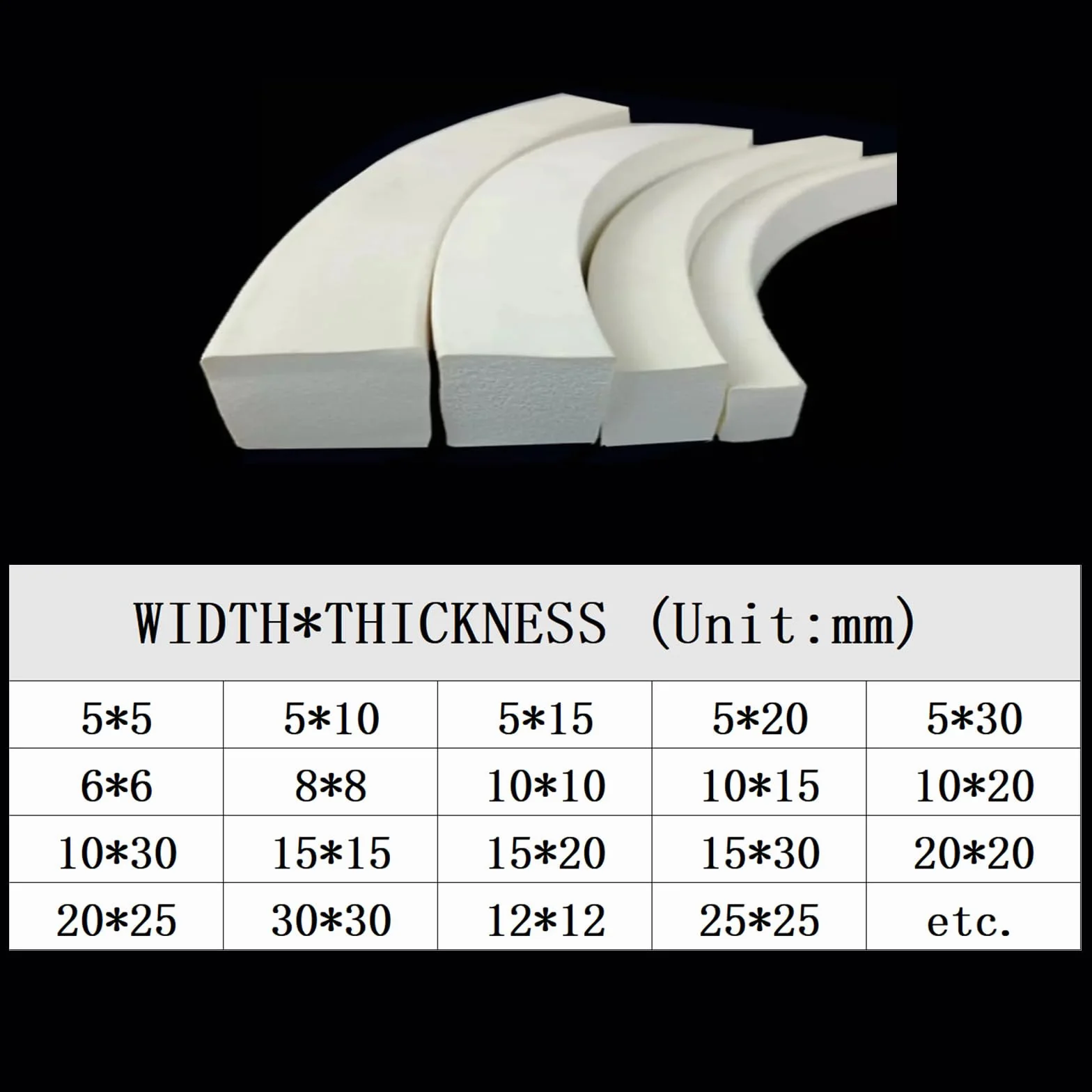 Bande d'étanchéité en mousse de silicone 1M 15x20mm Joint d'isolation résistant aux intempéries pour portes et fenêtres