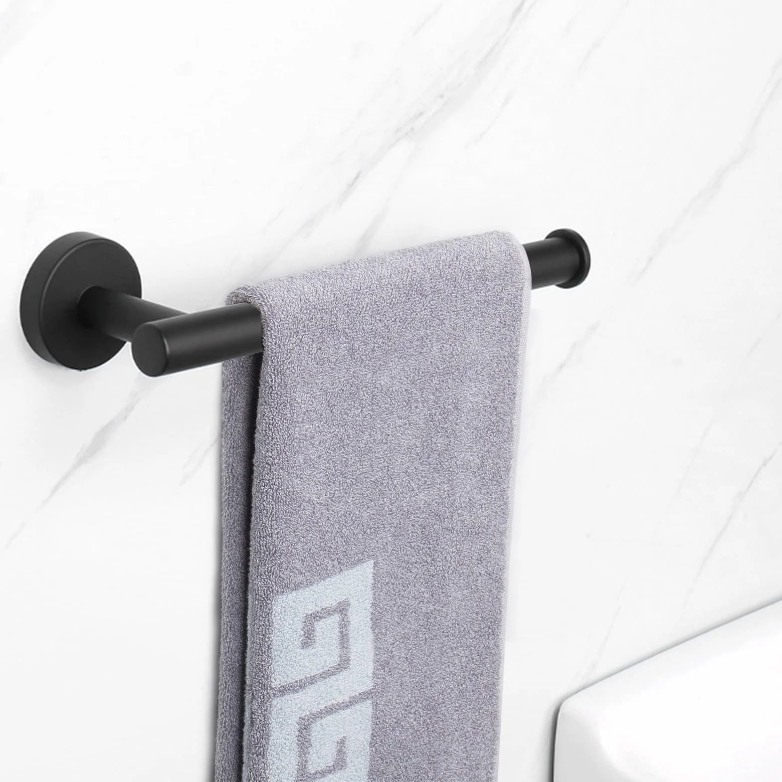 NearMoon Porte-Serviettes Anneau en Acier Inoxydable SUS304 22,9 cm Noir Mat