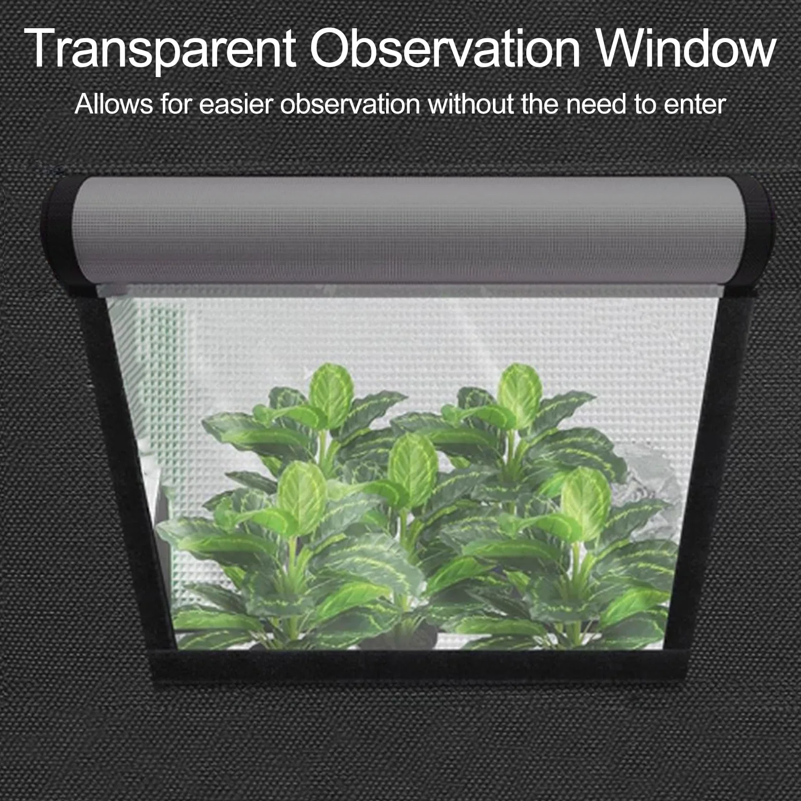 SunStream Grow Tent Tente de Culture Grow Box 60x60x140 cm Hydroponique Tente de Croissance avec Fenêtre d'Observation pour Plantes (Noir, 24"x24"x56")