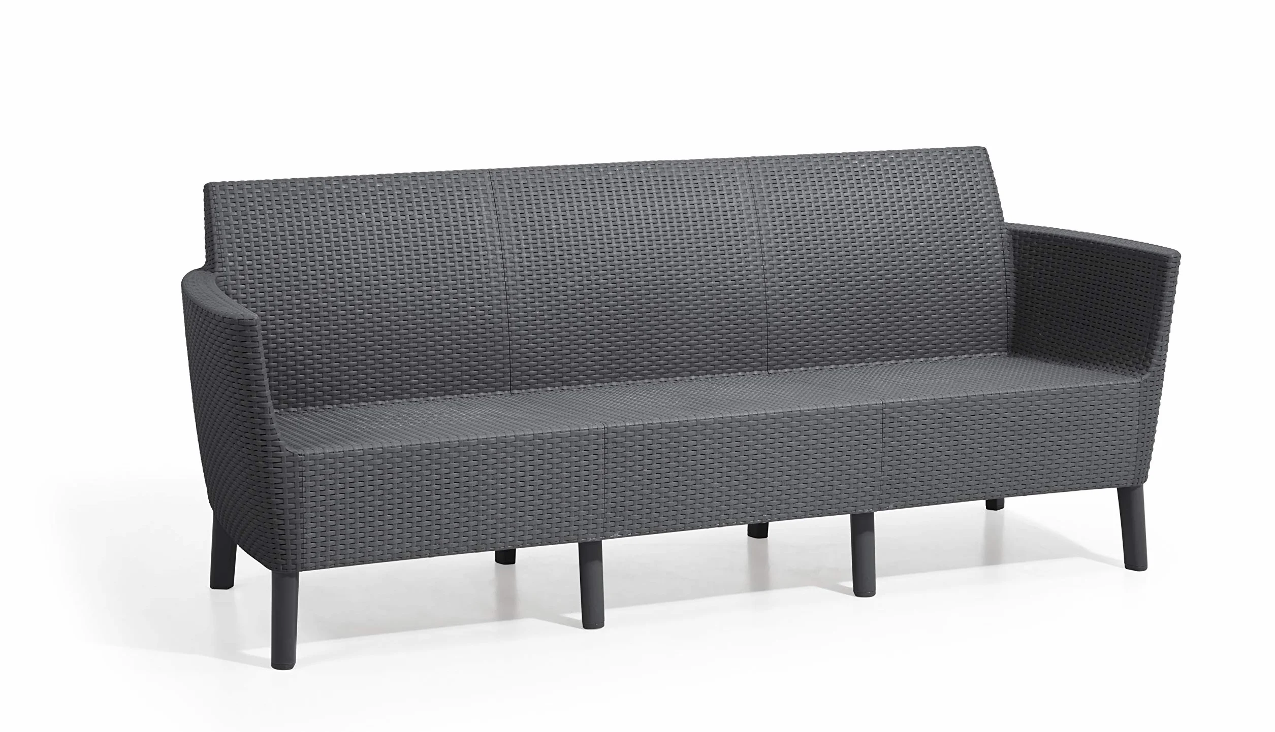Keter Salemo Canapé d'extérieur 3 Places, Coussins Inclus Graphite