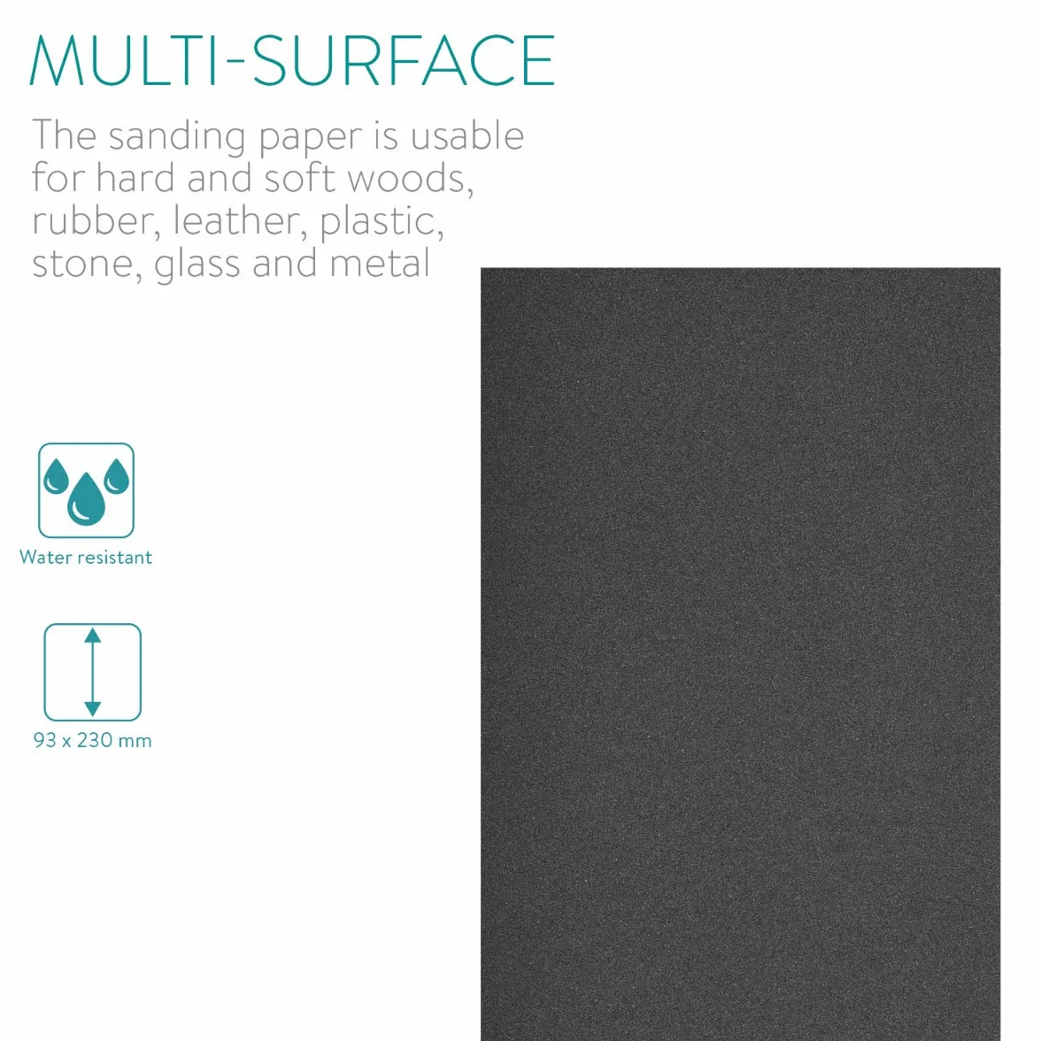 Navaris papier abrasif grain 800 à 3000 - Feuille abrasive 23 x 9,3cm pour poncer bois métal