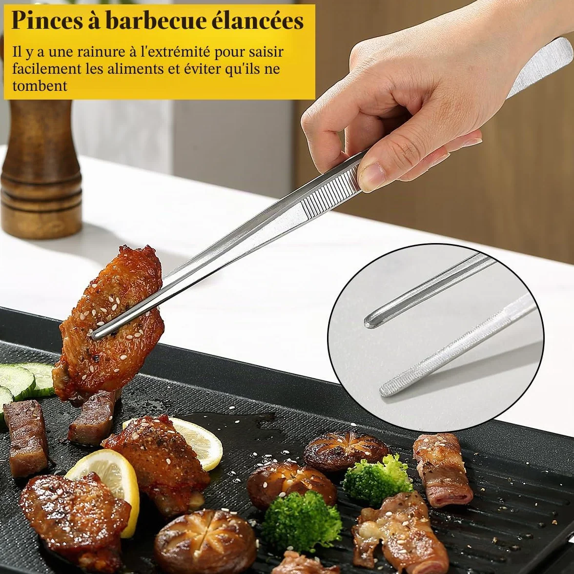 Berglander Pinces de Cuisine Tongs 2 pièces, 30,5 cm Extra-Longues en Acier Inoxydable Métal Robustes Pinces de Cuisson pour Chef, Service des Aliments, Grill, Culinaire, Pâtes, Salade, BBQ
