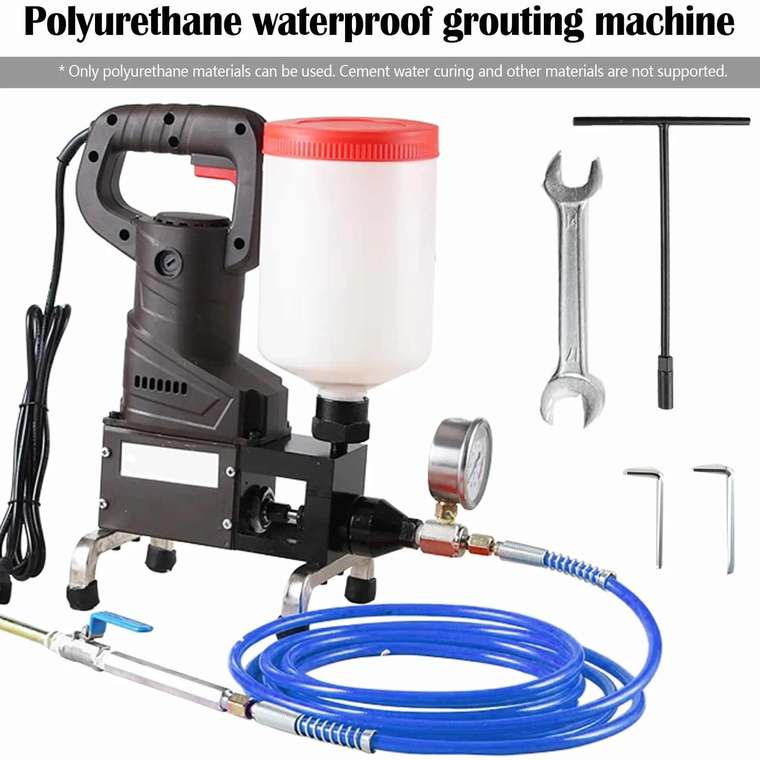 Machine d'Injection Haute Pression 1100W 2L Pompe Joint Sol avec Manomètre