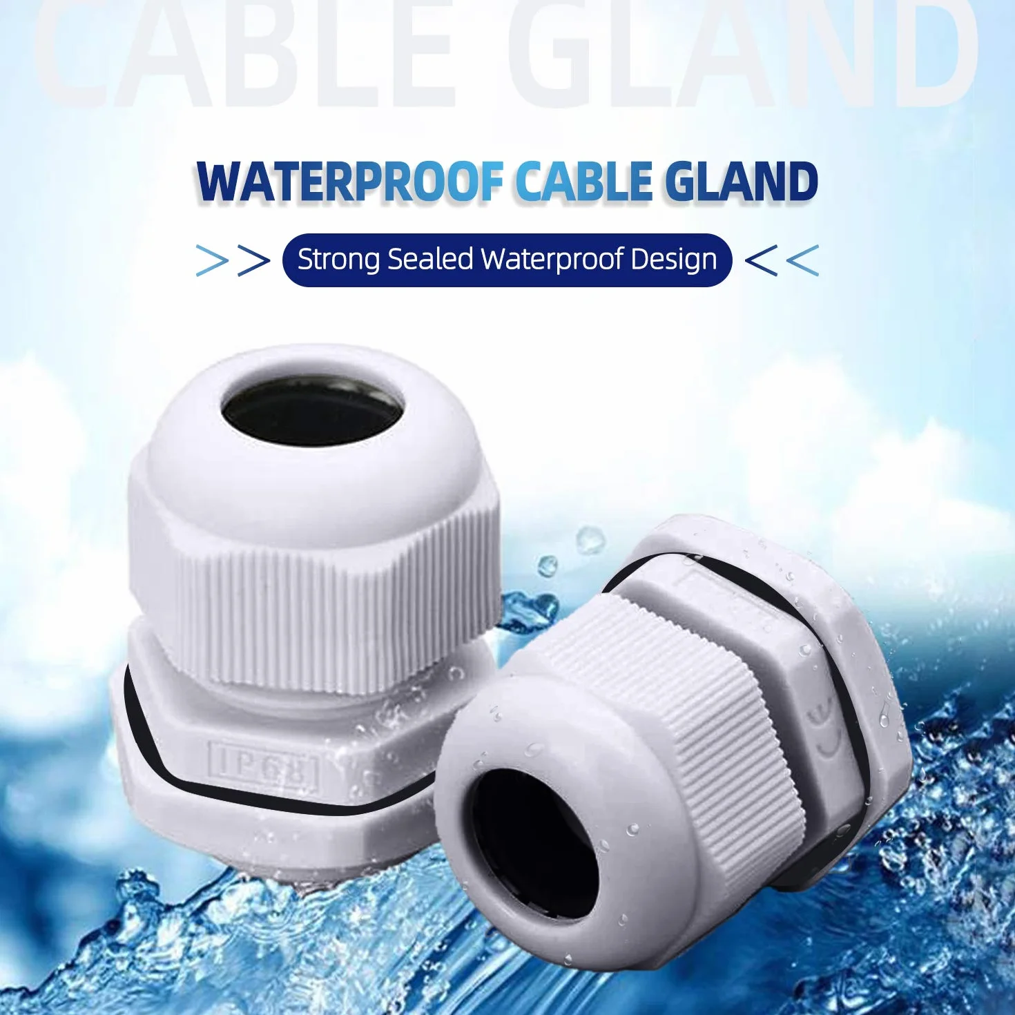 Presse-étoupes Etanche IP68 ARPDJK 3-15mm Caoutchouc Joint Réglable Gris M12 M16 M20 M25 32 Pcs