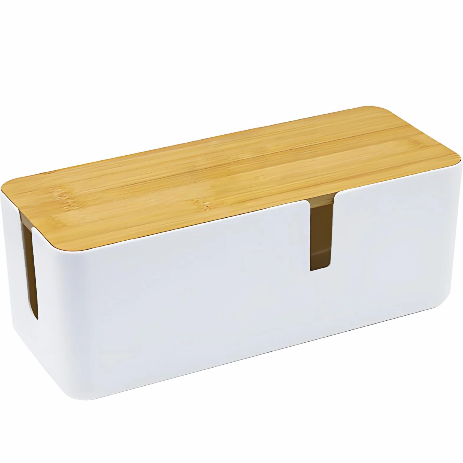 Boîte Range Câbles Grande 30 x 12 x 12 cm Blanc Cache Multiprises et Chargeurs Bureau Maison