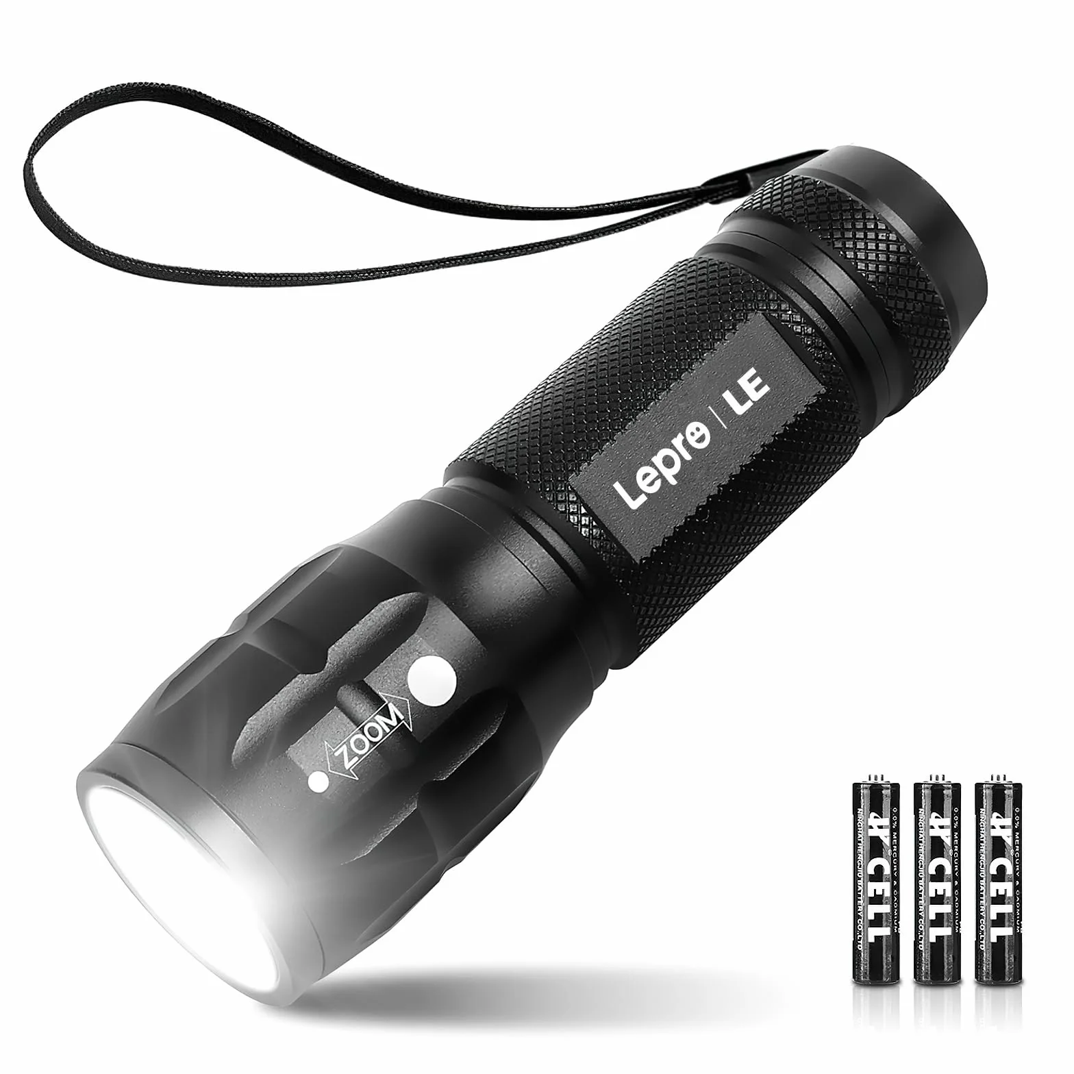 Lepro Lampe Torche L8000 Puissante LED Militaire Zoomable Étanche IPX4 Aluminium Camping Randonnée