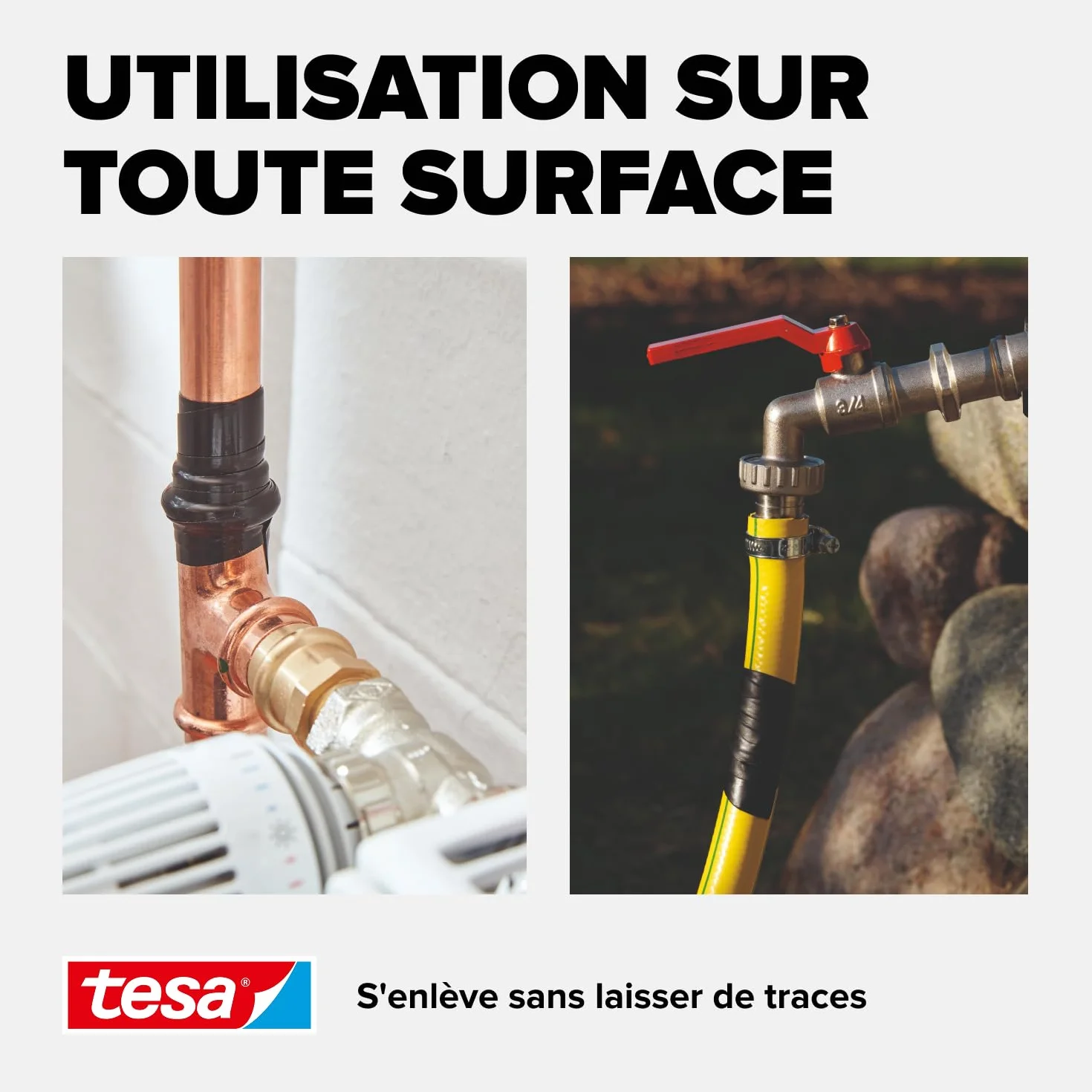tesa extra Power Extreme Repair Ruban de Réparation Auto Amalgamant pour Tuyaux et Câbles – Silicone Résistant Noir